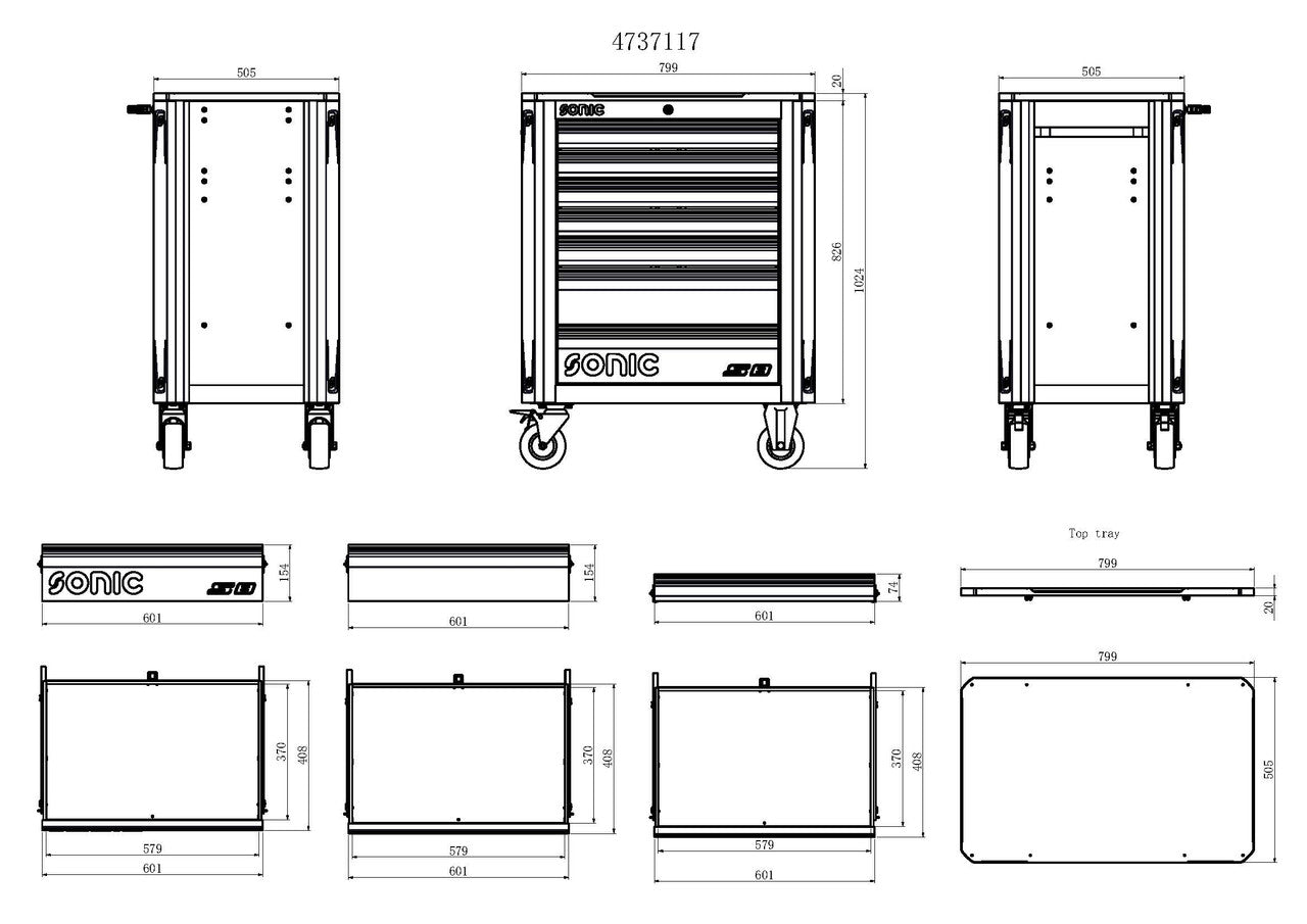 NEXT S8 7-Drawer Heavy Duty Toolbox - Durable Metal Tool Storage Organizer for Garage, Workshop & Home DIY Projects