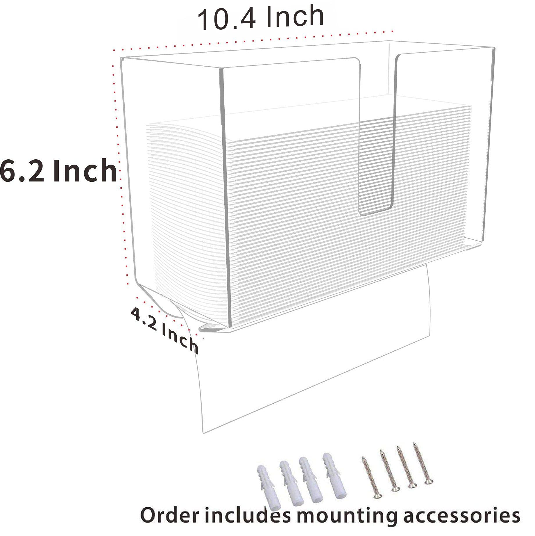 Clear Acrylic Wall Mount Paper Towel Dispenser - Folded Paper Towel Holder for Bathroom, Toilet & Kitchen - Compatible with Z-Fold, C-Fold & Multi-Fold Paper Towels - Pack of 1 - Perfect for Home, Office & Restaurant Use