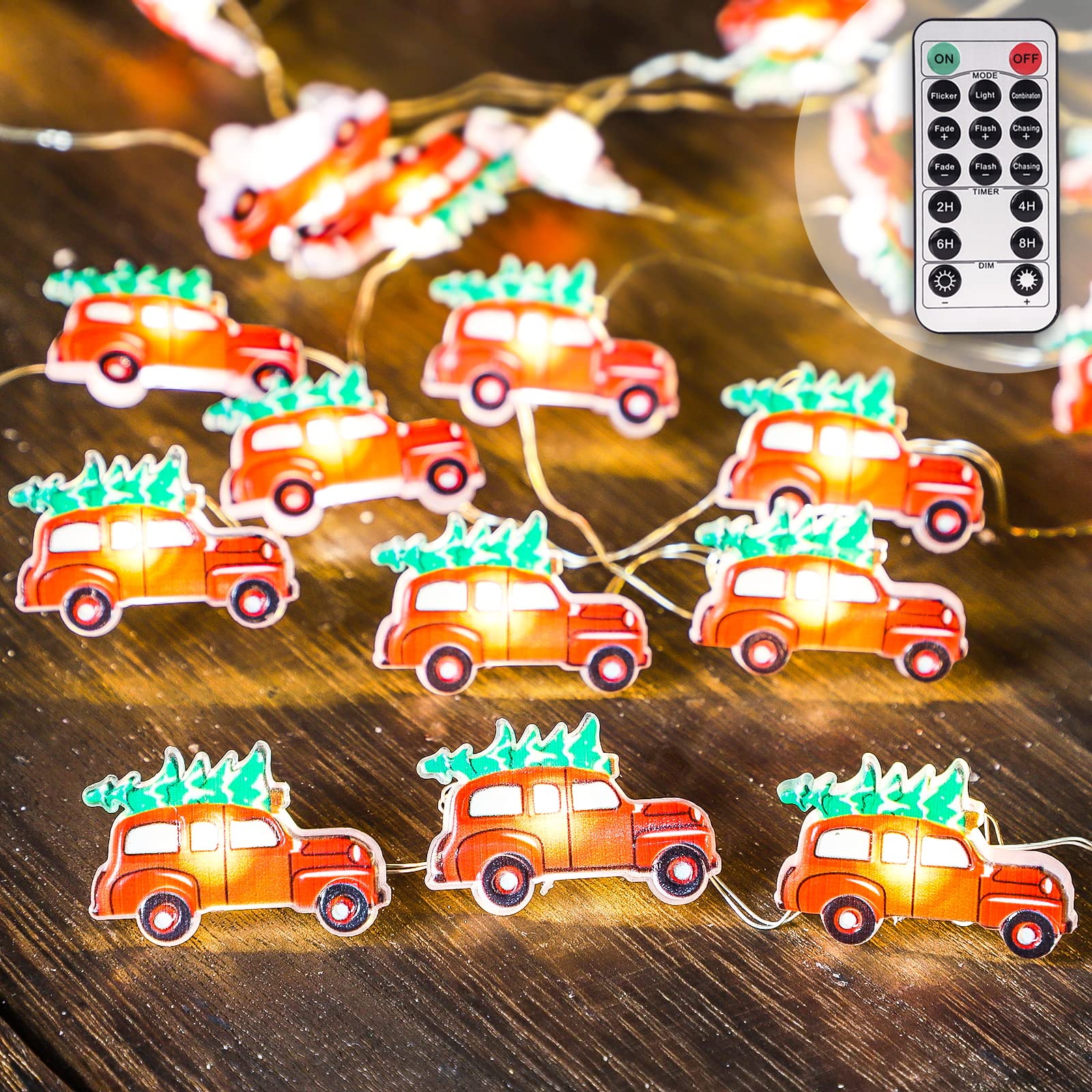 Impress Life 10Ft 30 LED Christmas Tree String Lights - 8 Lighting Modes, Battery/USB Powered with Remote & Timer - Perfect for Holiday Home Decor, Xmas Tree, Party, Wedding & Indoor Festive Lighting