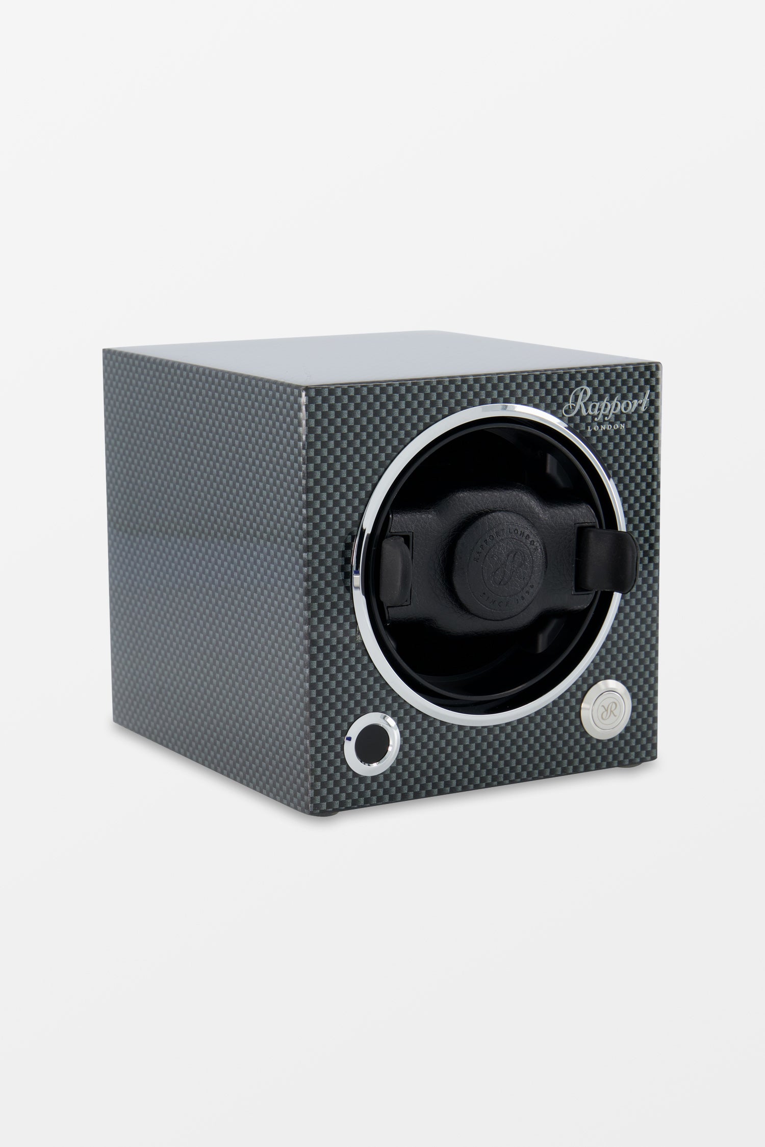 Premium Carbon Fiber Watch Winder for Automatic Watches - Single Watch Display Case with Quiet Motor - Perfect for Home, Office & Travel Storage