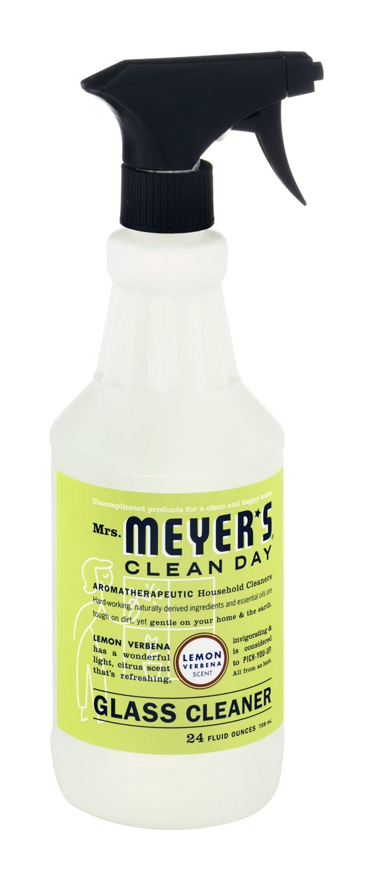 Mrs. Meyer's Clean Day Lemon Verbena Window Spray - 24 Oz (Pack of 6) | Streak-Free Glass Cleaner for Windows, Mirrors & Shower Doors | Eco-Friendly Household Cleaning Solution