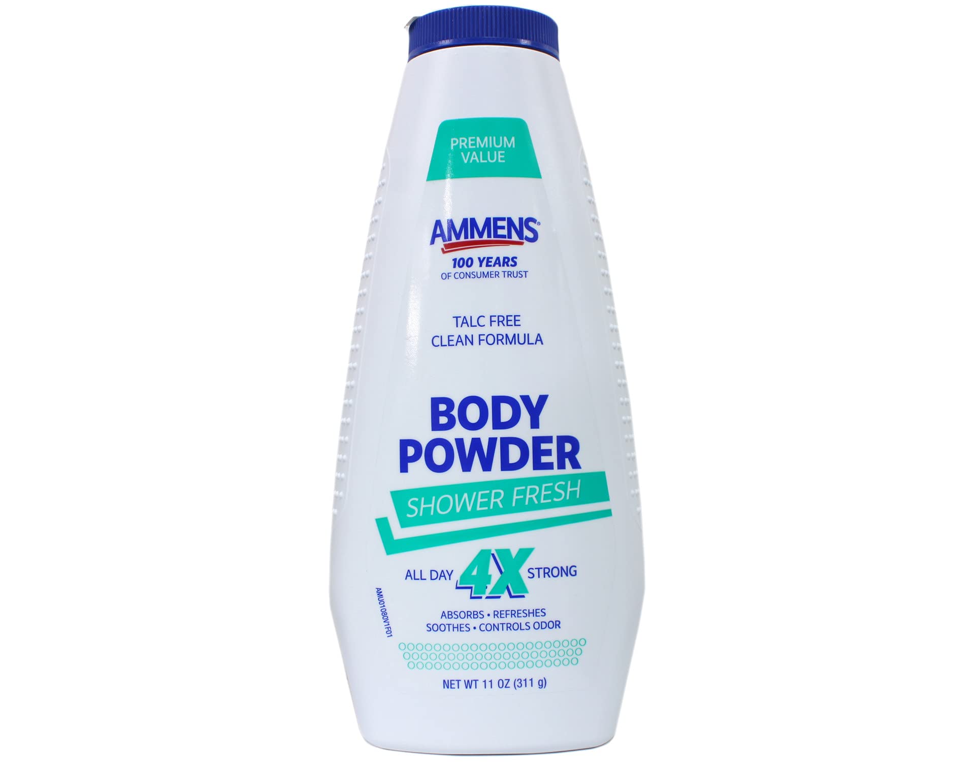 Ammens Medicated Powder Shower Fresh 11 oz (Pack of 6) | Talcum Powder for Body Odor & Sweat Relief | Ideal for Gym, Travel & Daily Use