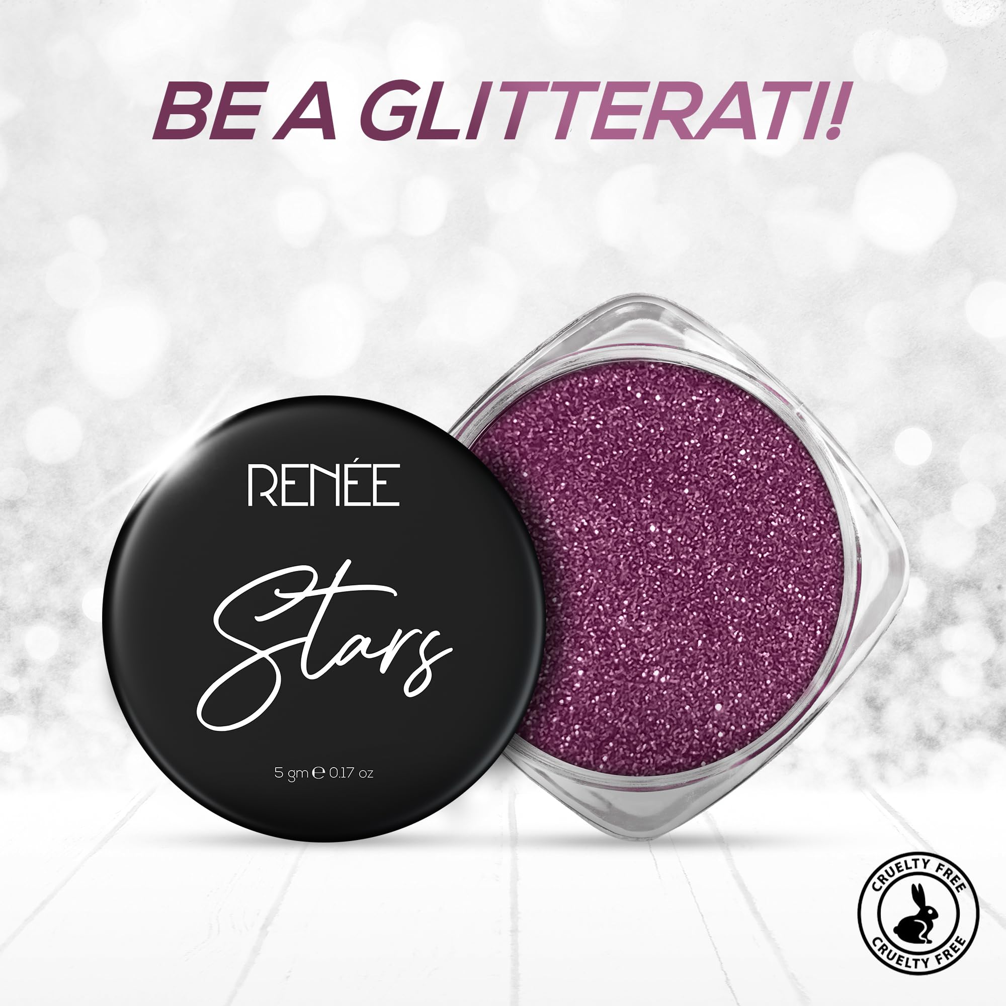 RENEE Stars Pink Face & Body Glitter - 5g Safe, Skin-Friendly, Cruelty-Free Makeup | Light-Reflecting Sparkle for Long-Lasting Wear | Perfect for Parties, Festivals, Cosplay & Special Events | Easy to Apply & Remove