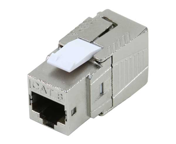 CAT8 Keystone Jack Shielded - High Density 40G 2GHz Toolless 180-Degree Network Connector for Home/Office Data Center & Server Room Wiring