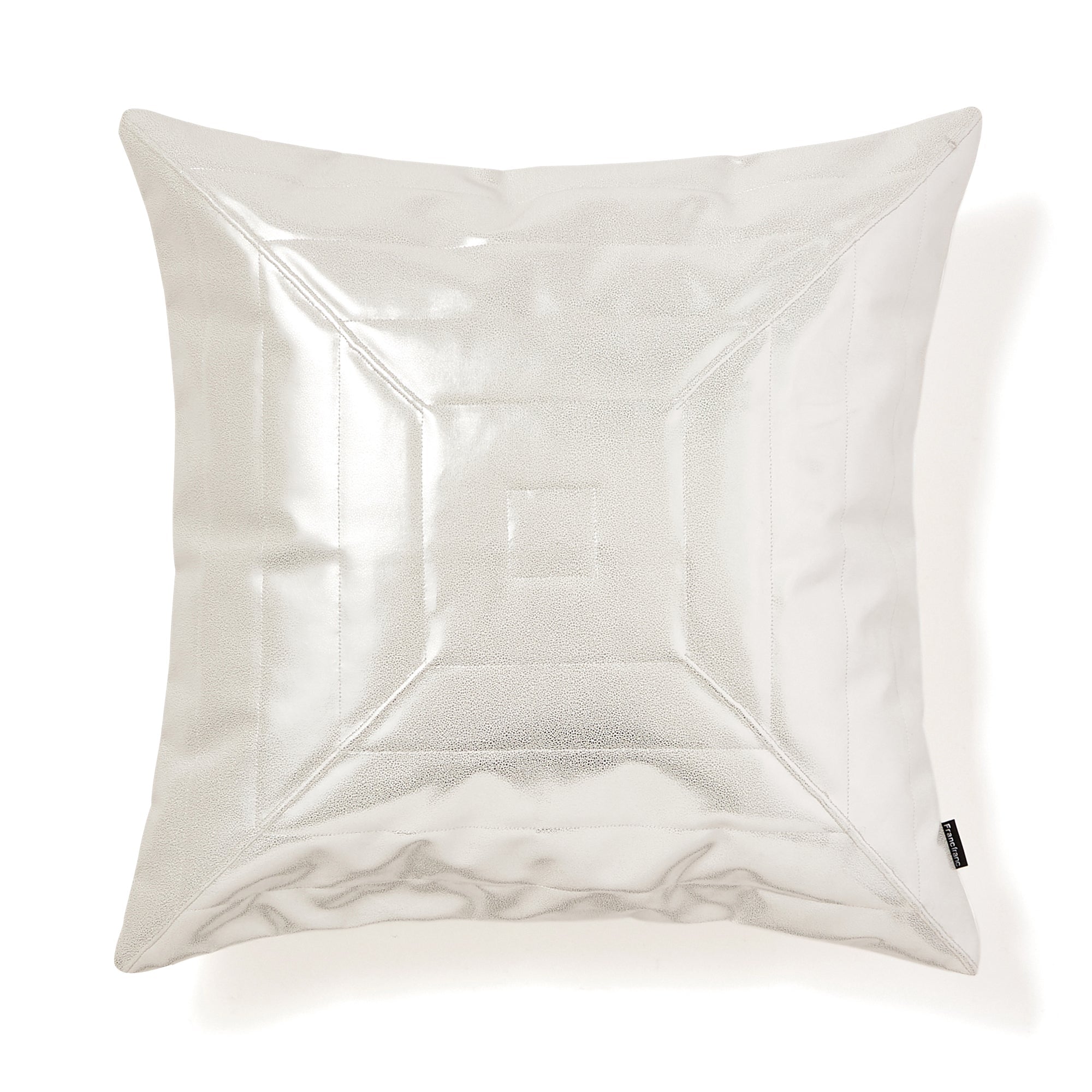 Premium Metallic Silver Quilted Cushion Cover 18