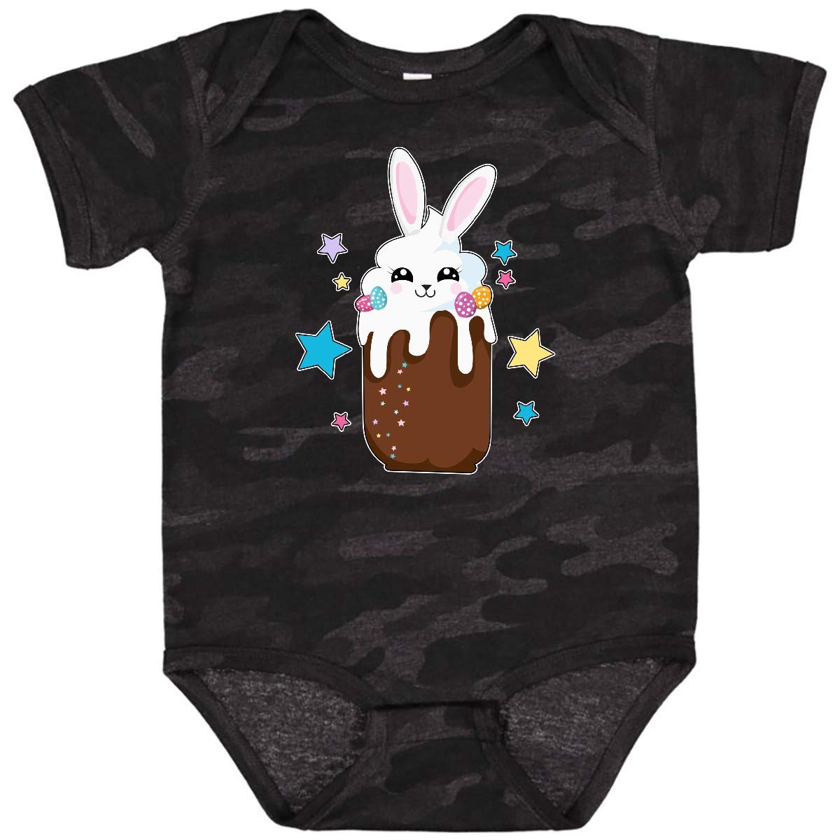 Inktastic Easter Chocolate Bunny with Stars Baby Bodysuit - Cute Holiday Outfit for Newborns & Infants | Perfect for Easter Photos, Family Gatherings & Spring Celebrations