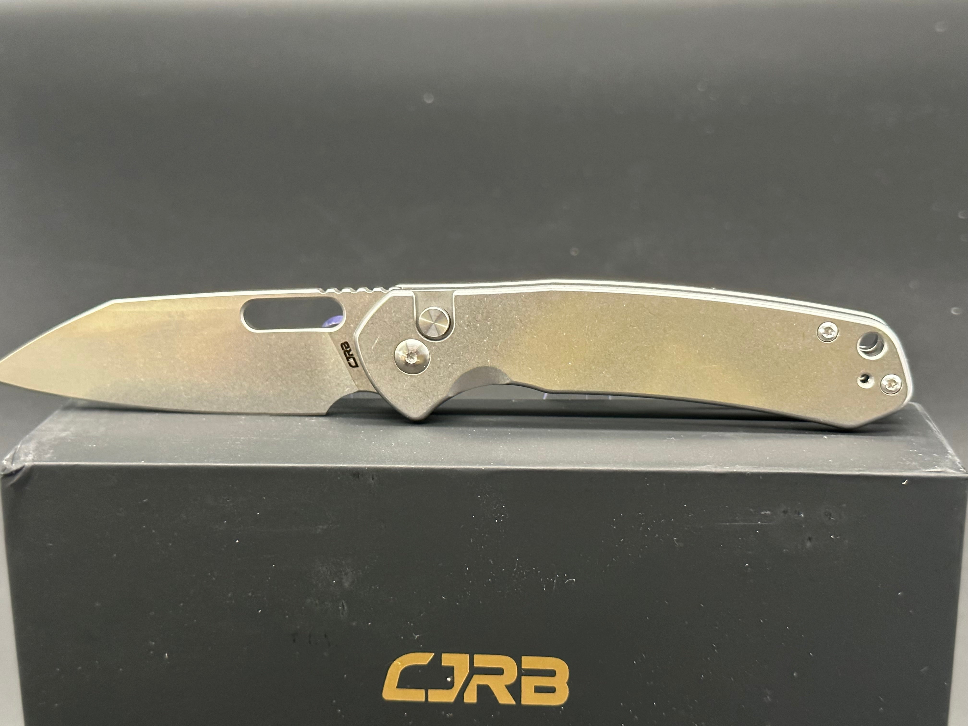 CJRB Pyrite Wharncliffe Folding Knife - Premium Stainless Steel Blade & Ergonomic Handle - Perfect for EDC, Outdoor Camping, and Tactical Use