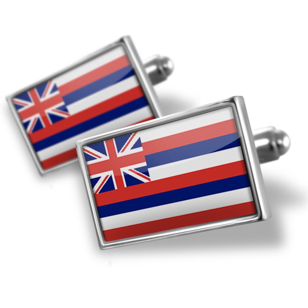 Hawaii Flag Cufflinks for Men - USA Patriotic Accessories for Formal Wear & Hawaiian Shirts - Perfect for Weddings, Business Events & Luau Parties