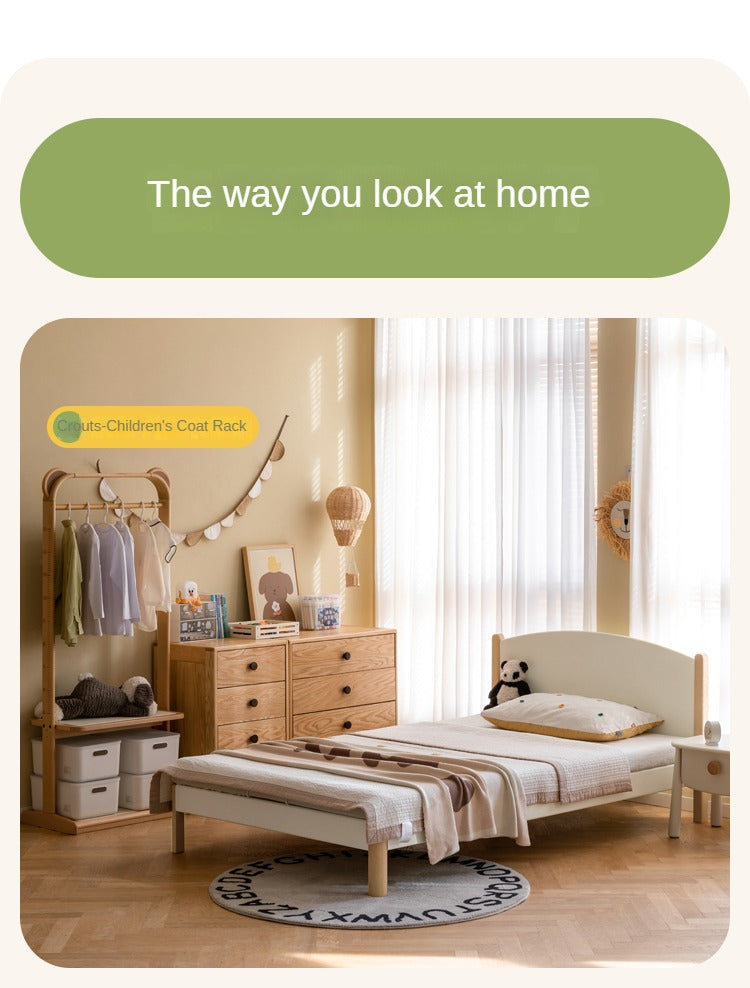 Solid Poplar Wood Kids Bed Frame - White - Durable & Safe for Toddler & Children's Bedroom, Nursery, or Guest Room
