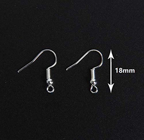 100PCS Silver Ball & Coil Earring Hooks - Hypoallergenic Metal Fish Earwires for DIY Jewelry Making - Perfect for Handmade Earrings, Craft Projects & Gift Packaging