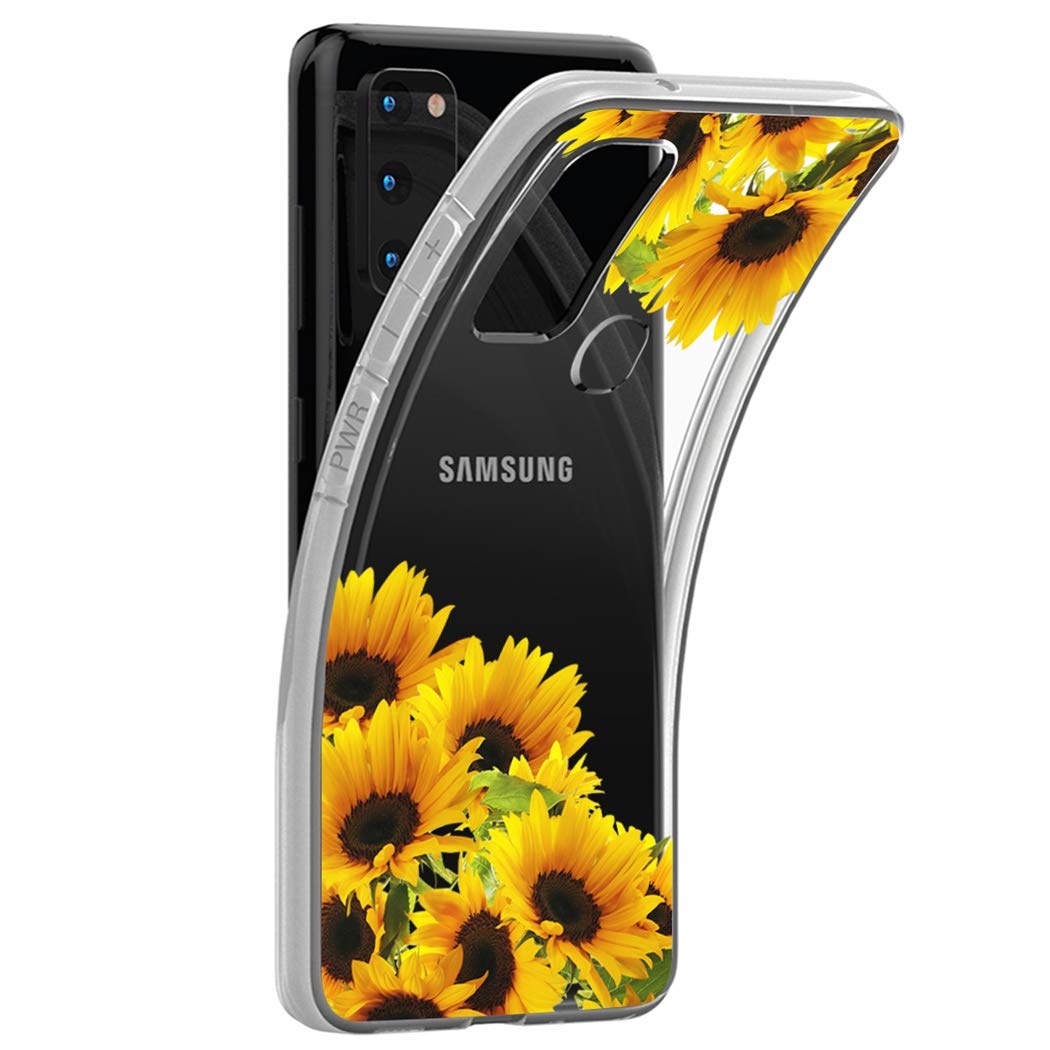 Samsung Galaxy A21S Phone Case - Cute Clear Slim Shockproof TPU Protective Cover with Sunflower Pattern for Women & Girls | Perfect for Everyday Use, School, Work & Travel