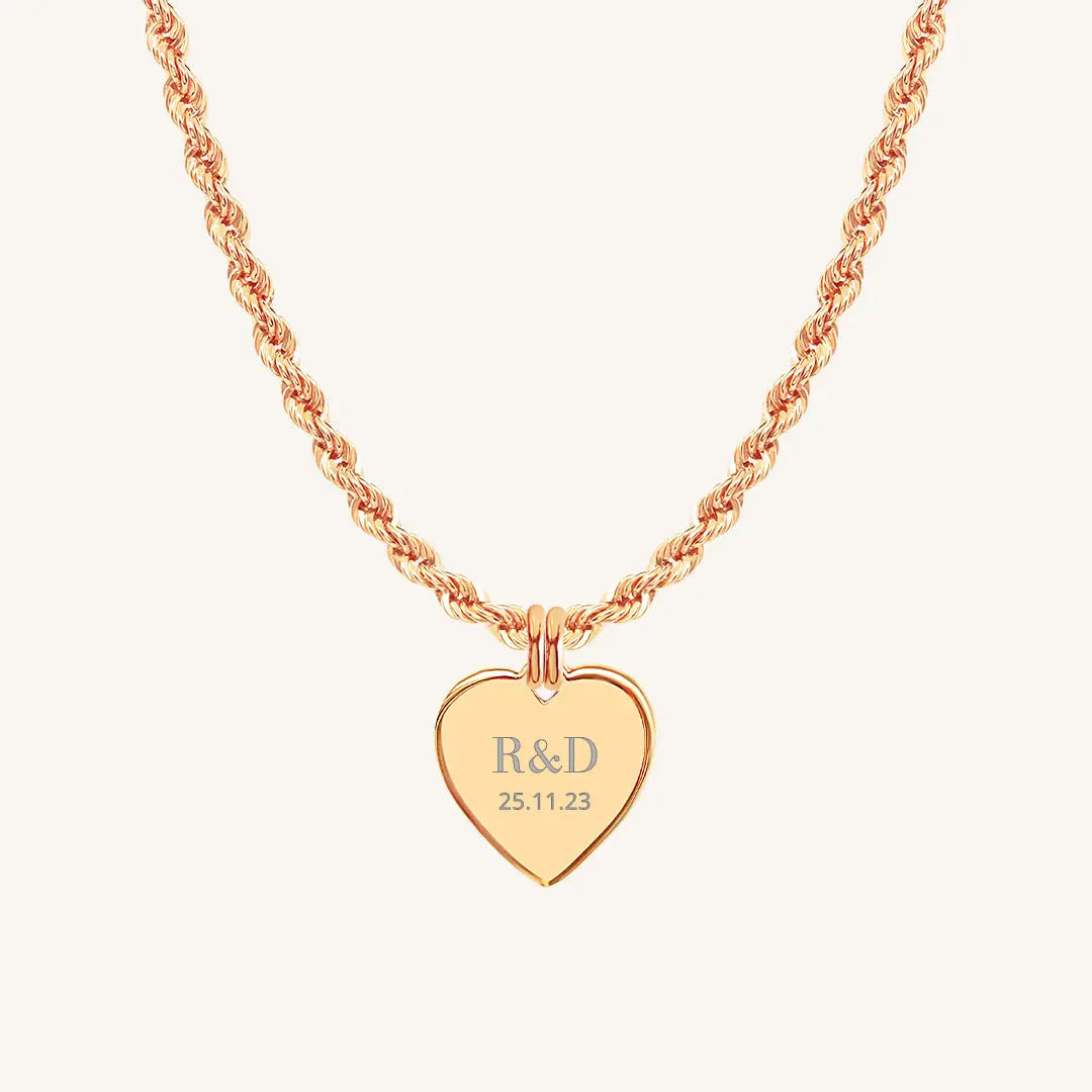 Etch Behold Heart Necklace - Personalized Engraved Jewelry for Women - Perfect Gift for Valentine's Day, Anniversary & Romantic Occasions