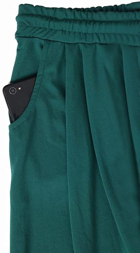 Women's Elastic Waist Wide Leg Palazzo Pants - Soft Stretchable Comfortable Capri Culottes for Casual Wear | Perfect for Office, Travel & Summer Outfits