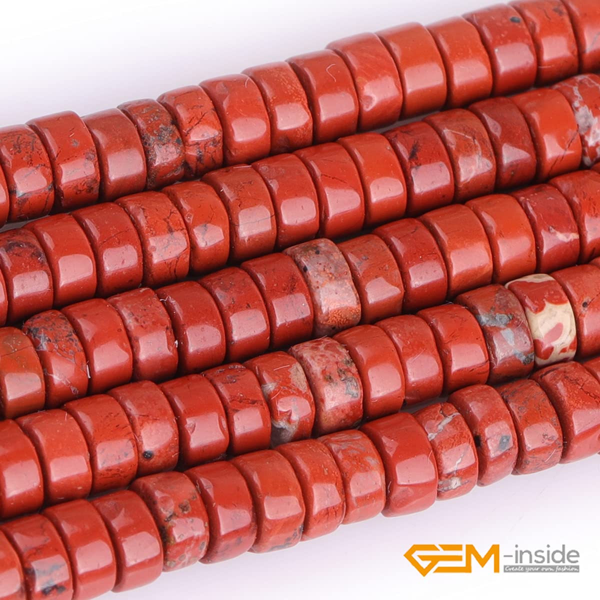 2X4mm Red Jasper Heishi Beads - Smooth Rondelle Gemstone Beads for Jewelry Making (155Pcs/15
