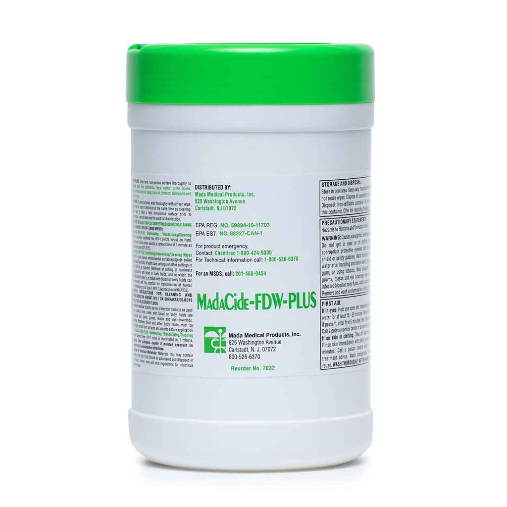 MadaCide FDW PLUS Disinfectant Wipes | Kills 99.9% Germs & Viruses | Hospital-Grade Cleaning for Home, Office & Healthcare Facilities