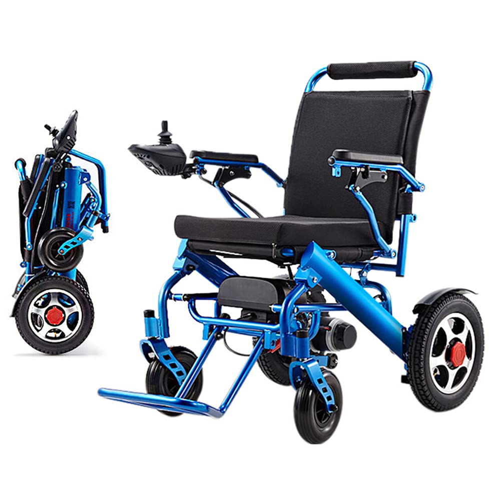 Lightweight Foldable Electric Wheelchair for Adults - Electromagnetic Brake, Adjustable Armrest, Shock Absorber, Seat Belt & 360° Controller - FAA Approved (Max Load 286lb/130kg) - Perfect for Travel, Airports, Shopping & Indoor/Outdoor Mobility
