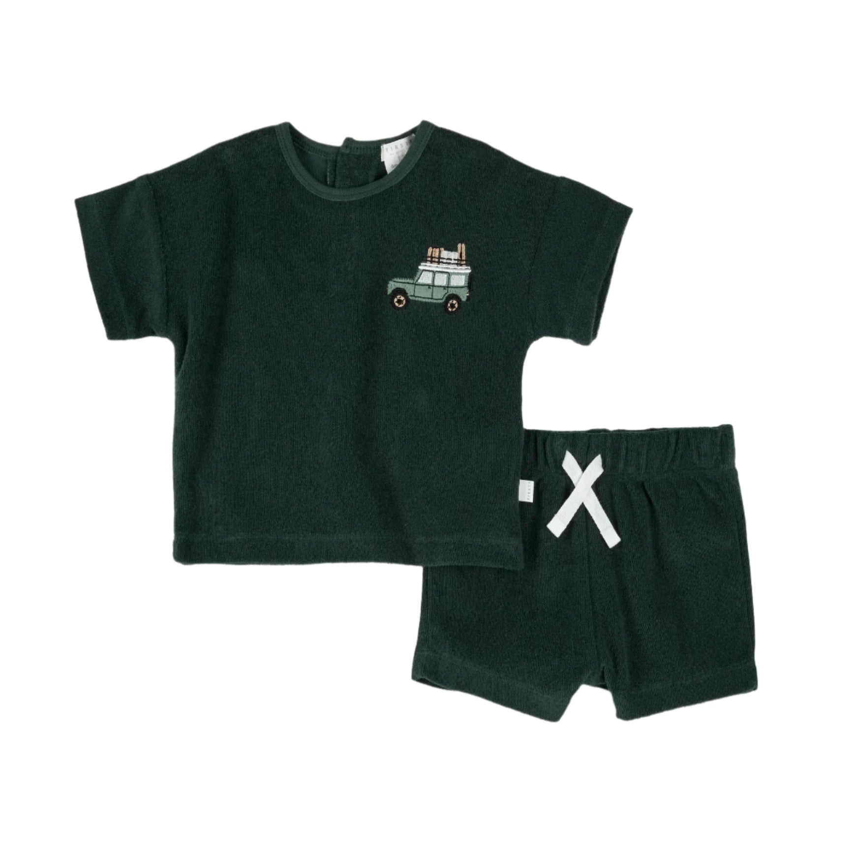 Military Green Terry Shorts Set for Men - Comfortable Cotton Lounge Shorts with Pockets - Perfect for Gym, Running, and Summer Outdoor Activities