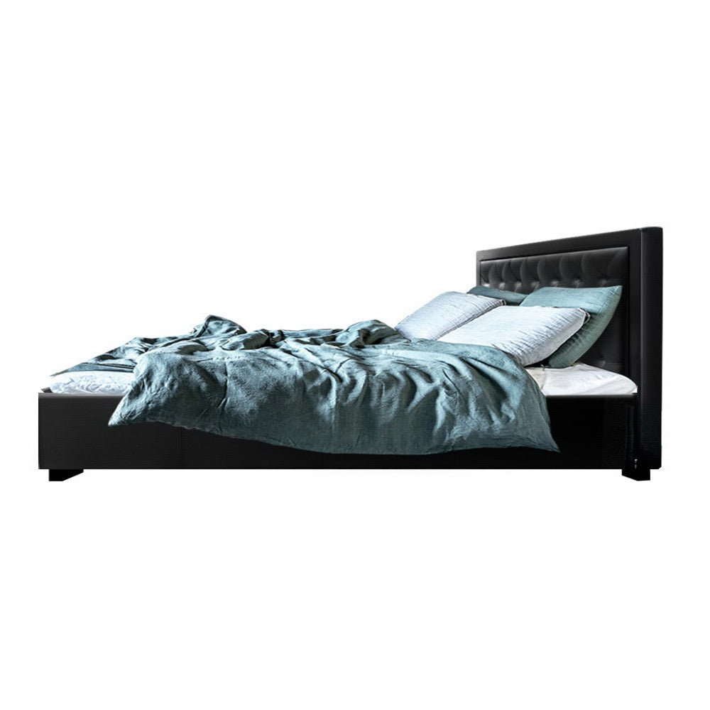 King Size Bronte Bed Black & Bonita Euro Top Medium Firm Mattress - Premium Support for Back Pain Relief, Perfect for Master Bedrooms & Guest Rooms