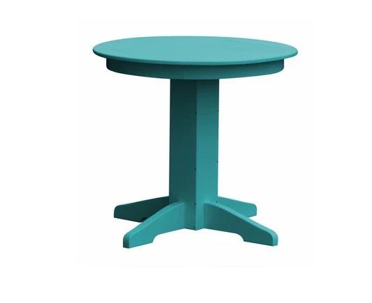 A&L Furniture 48 Inch Round Dining Table with Umbrella Hole - Solid Wood Kitchen Table for Indoor & Outdoor Use - Perfect for Patio, Garden, and Dining Room Decor