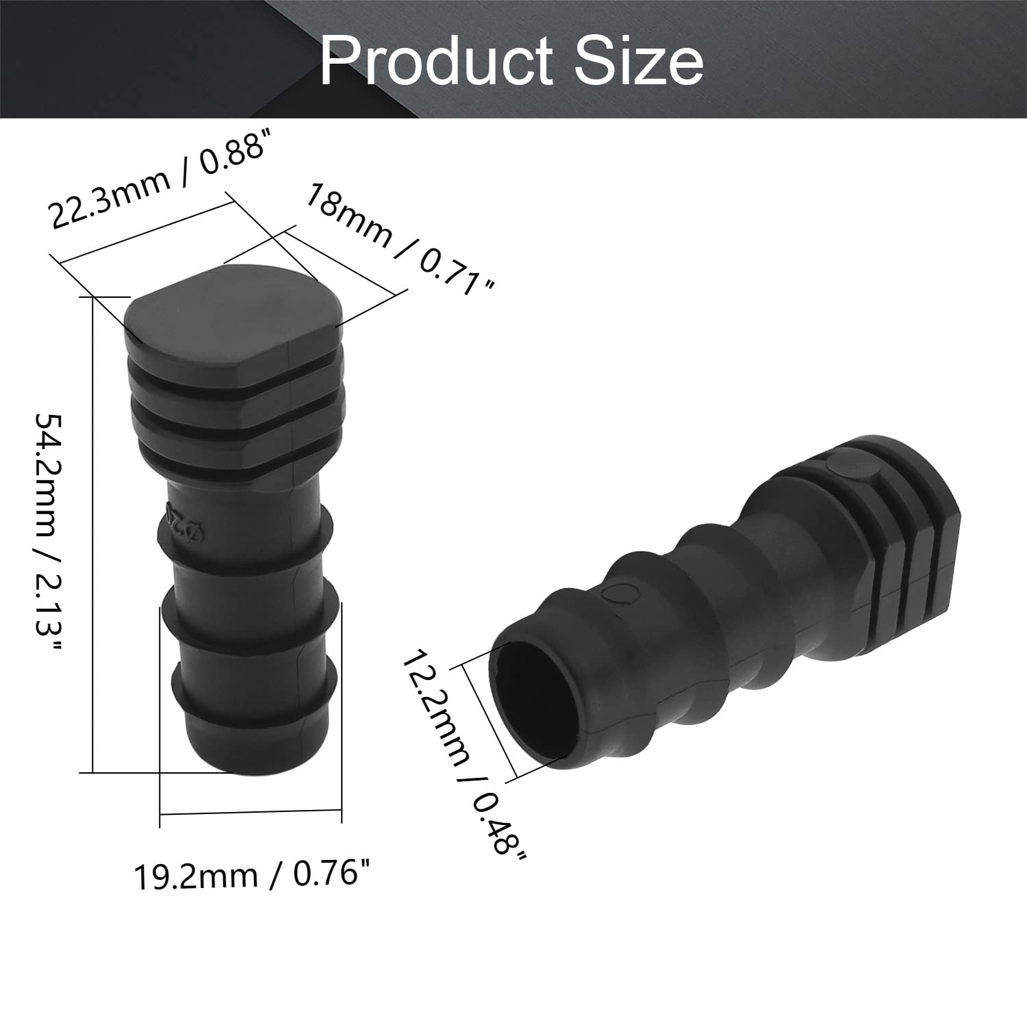MroMax 20-Pack Black Plastic Barb Drip Pipe End Caps - Hose Plug Connectors for Garden & Agricultural Irrigation Systems | Perfect for Drip Irrigation, Sprinkler Systems & Water Conservation