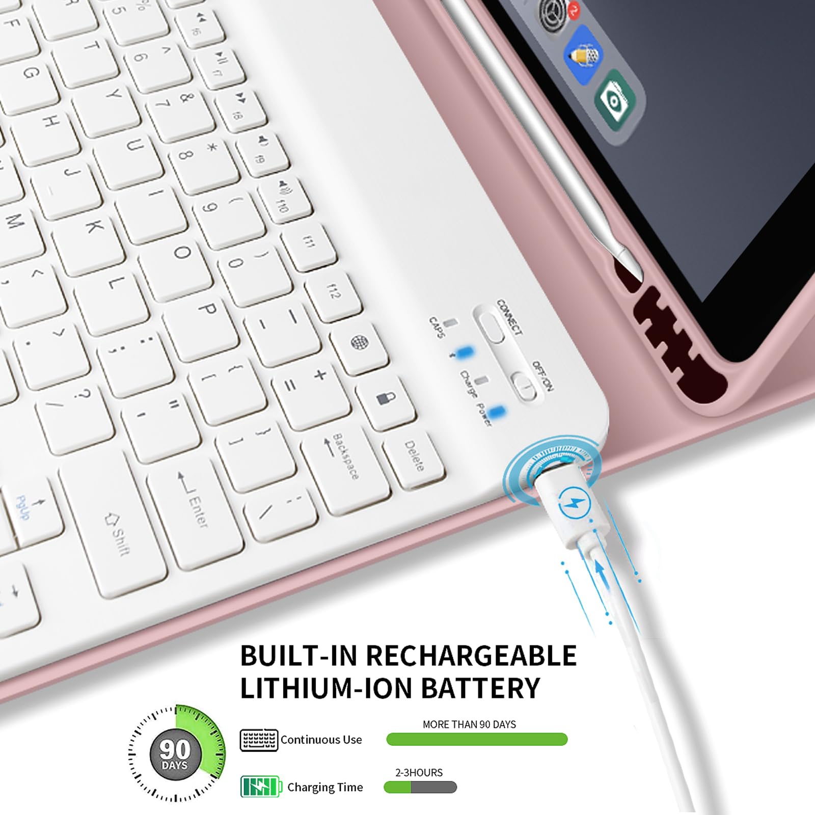 Kenke Ultra Slim Wireless Keyboard Case for iPad 9.7