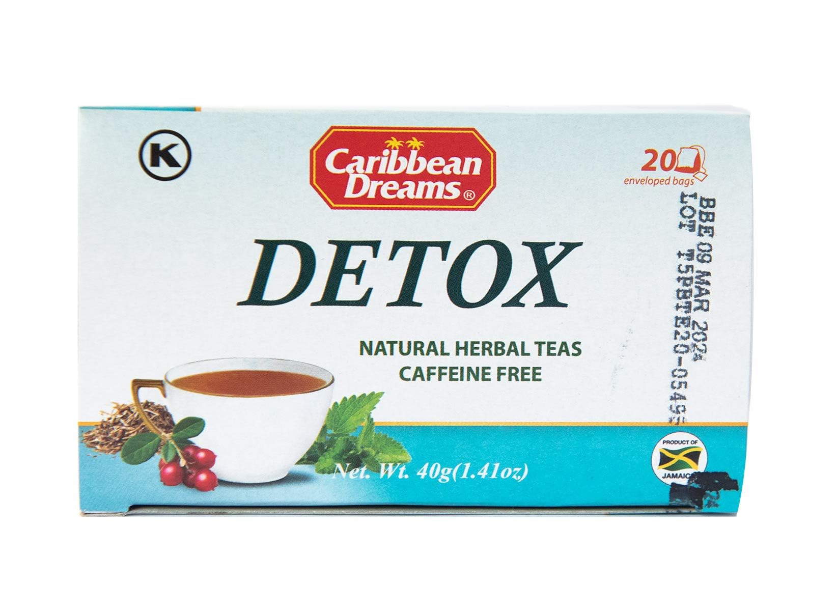 Caribbean Dreams Detox Tea - 20 Tea Bags | All Natural Herbal Cleansing Tea | Caffeine Free | Pack of 3-60 | Natural Herbal Detox Tea | Perfect for Daily Cleansing & Wellness Routine