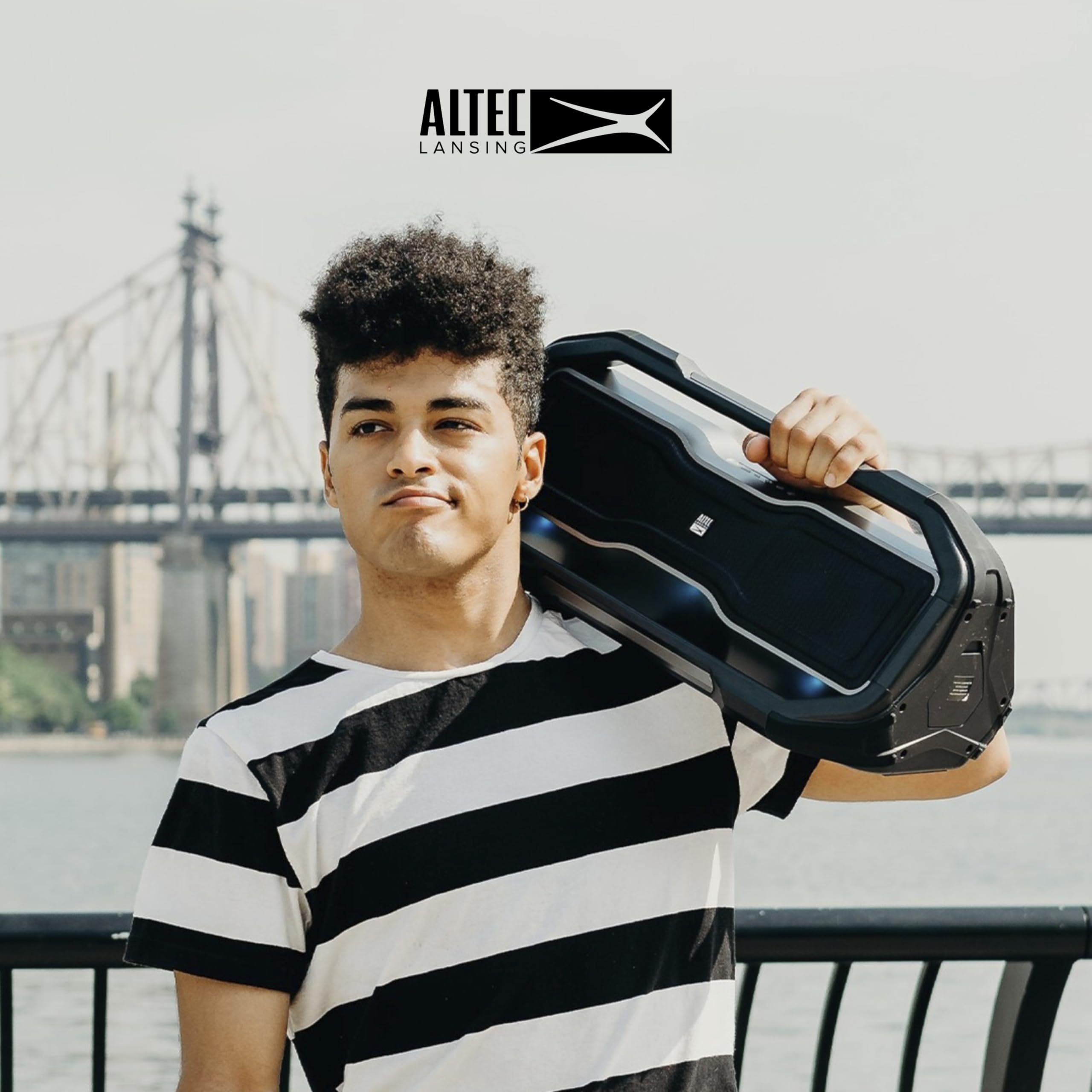 Altec Lansing ROCKBOX XL Wireless Bluetooth Speaker - Portable Waterproof Speaker with 20 Hours Playtime, 5 LED Light Modes, Floating Design for Pool Parties, Beach Outings & Outdoor Adventures