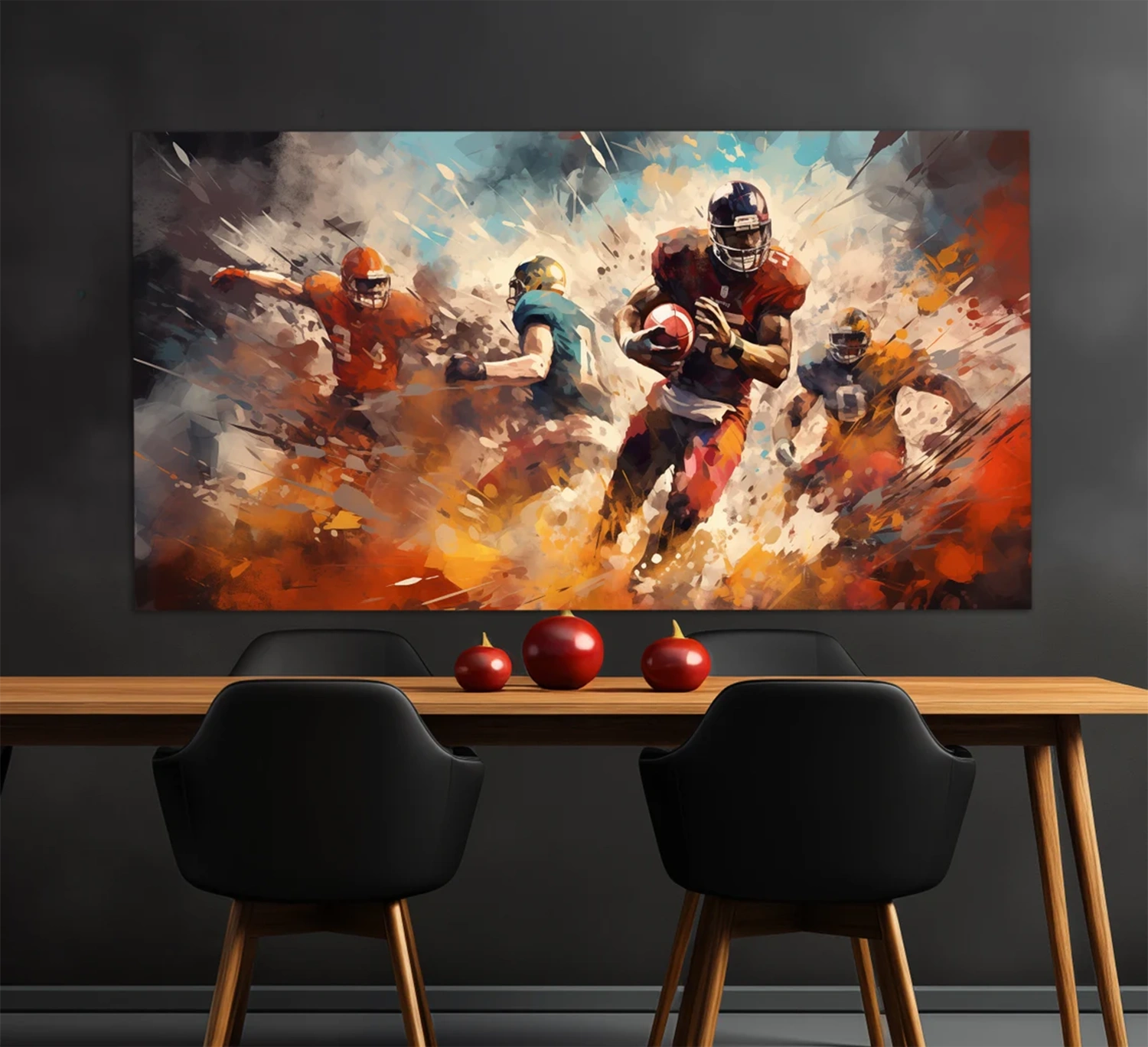 American Football Sport Art Painting Canvas #SA003 - Handmade Wall Decor for Sports Fans, Man Cave, Game Room & Office