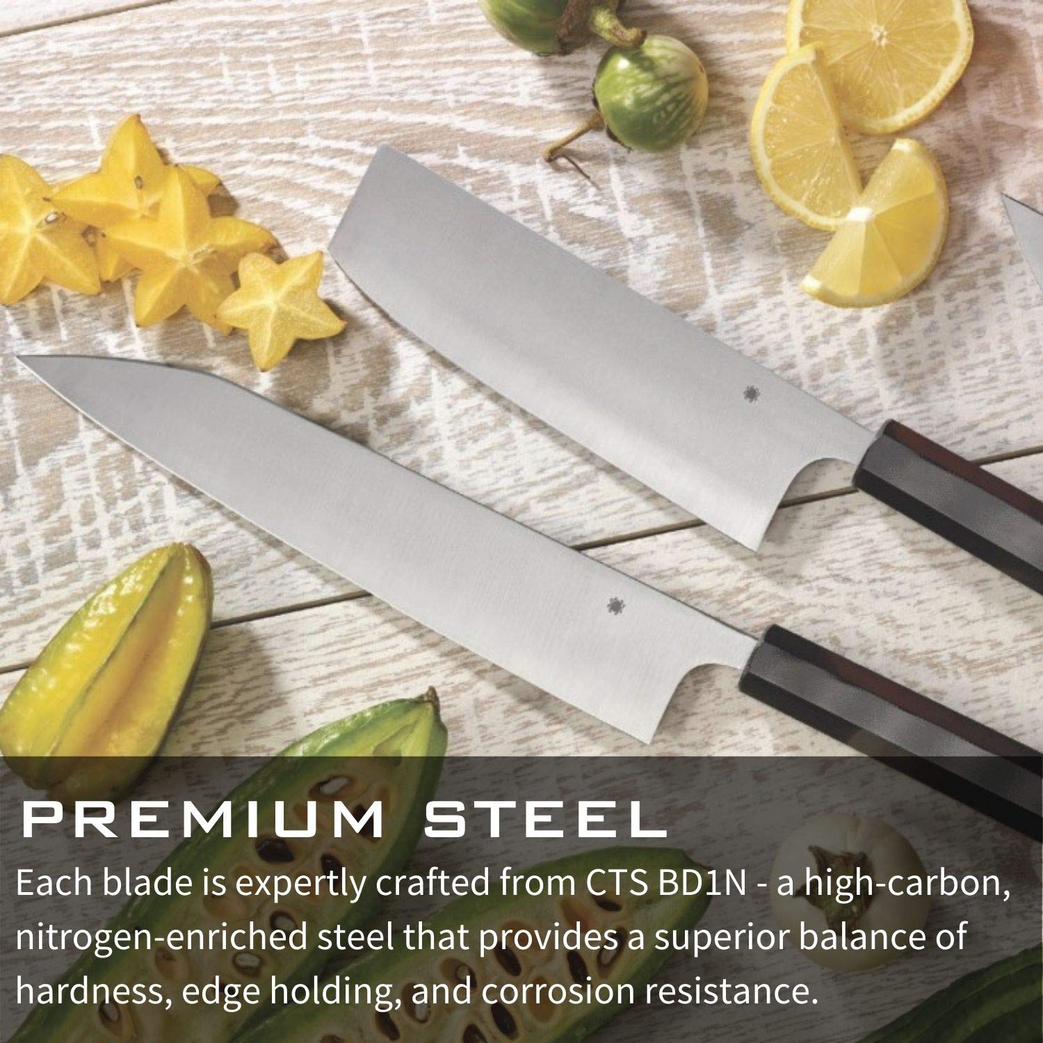Spyderco Murray Carter Premium Japanese Kitchen Knives - High-Performance Professional Chef Knives for Sushi, Meat Cutting & Precision Cooking | Ideal for Chefs, Home Cooks & Culinary Enthusiasts