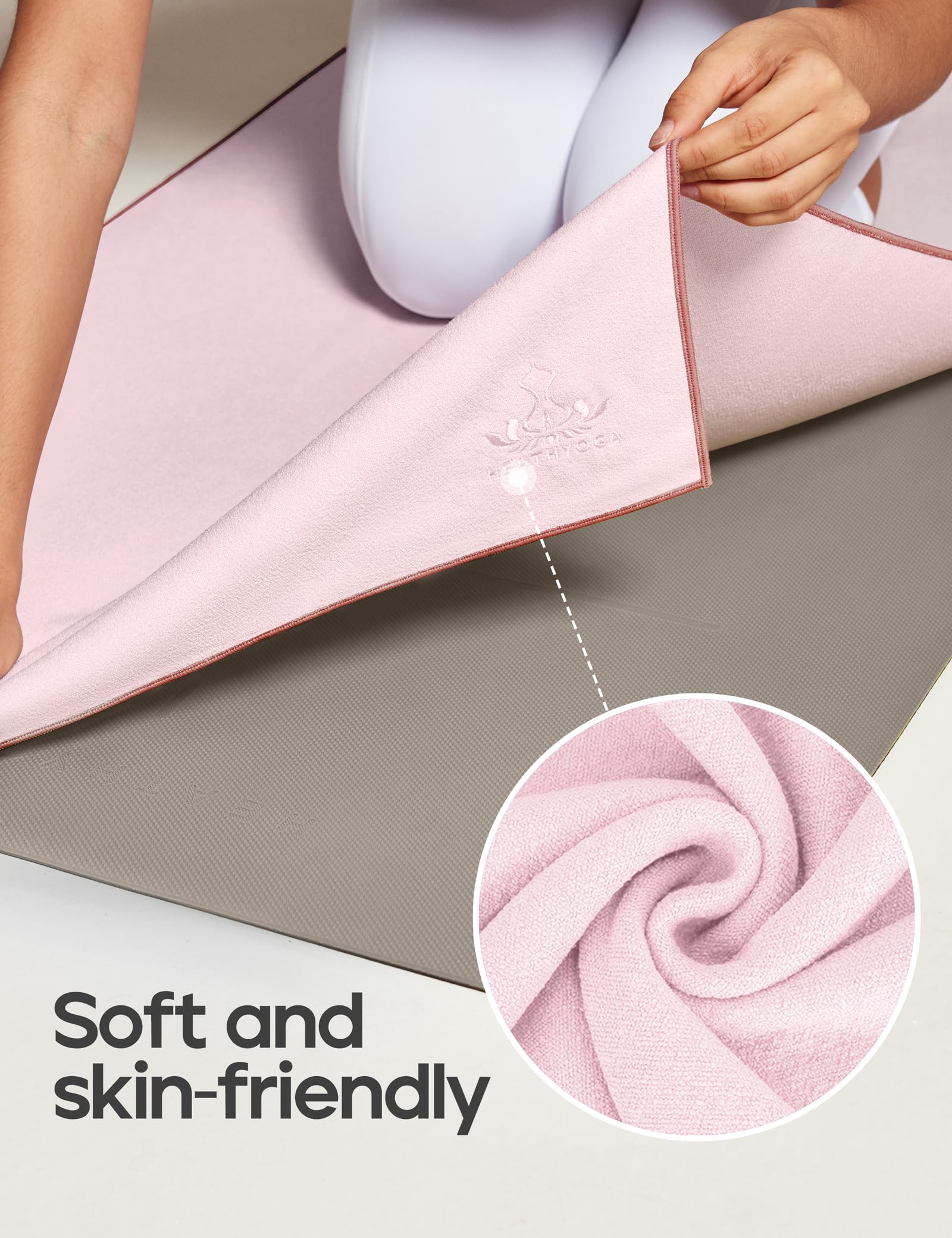 Heathyoga Non-Slip Hot Yoga Towel with Silicone Grip - 72