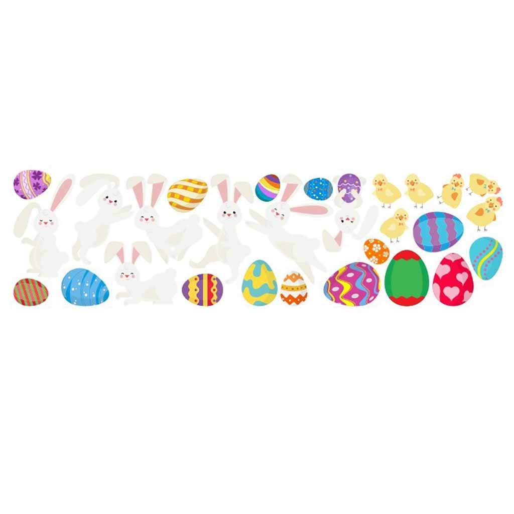 Easter Bunny Wall Decals for Kids Room - Cute Cartoon Rabbit Stickers, PVC Home Decor for Bedroom & Nursery - Perfect for Easter Party, Spring Decorations & Children's Playroom