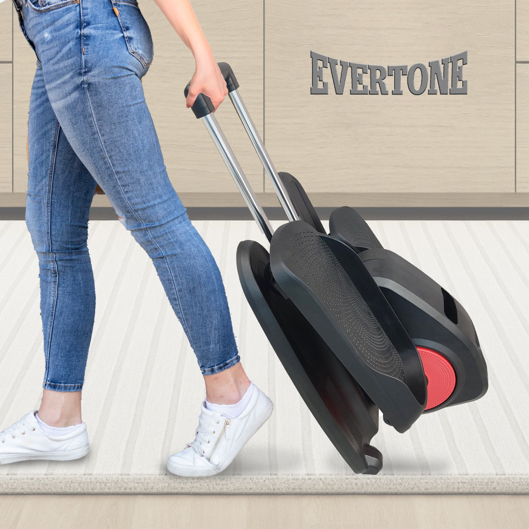 Evertone B Motion Elite Under Desk Elliptical Machine - Telescopic Handle with Built-in Wheels & Exercise Mat - Compact Leg Exerciser for Home & Office Workouts