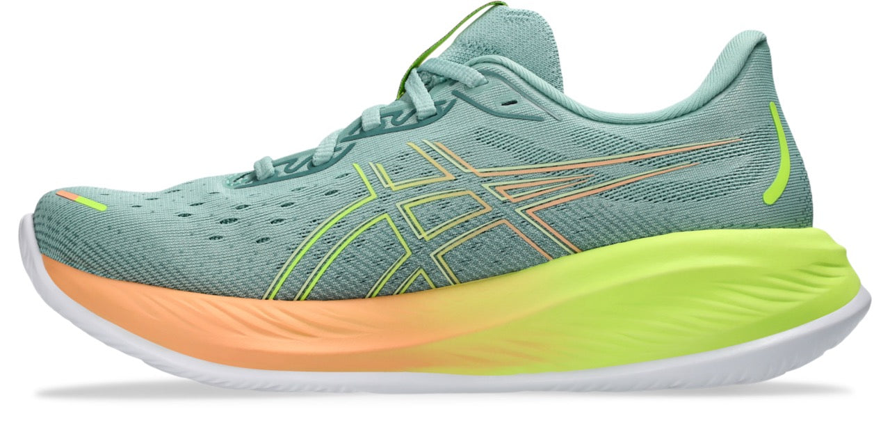 ASICS Women's Cumulus 26 Running Shoes - Lightweight Cushioning in Celadon/Safety Yellow | Perfect for Road Running, Jogging & Gym Workouts
