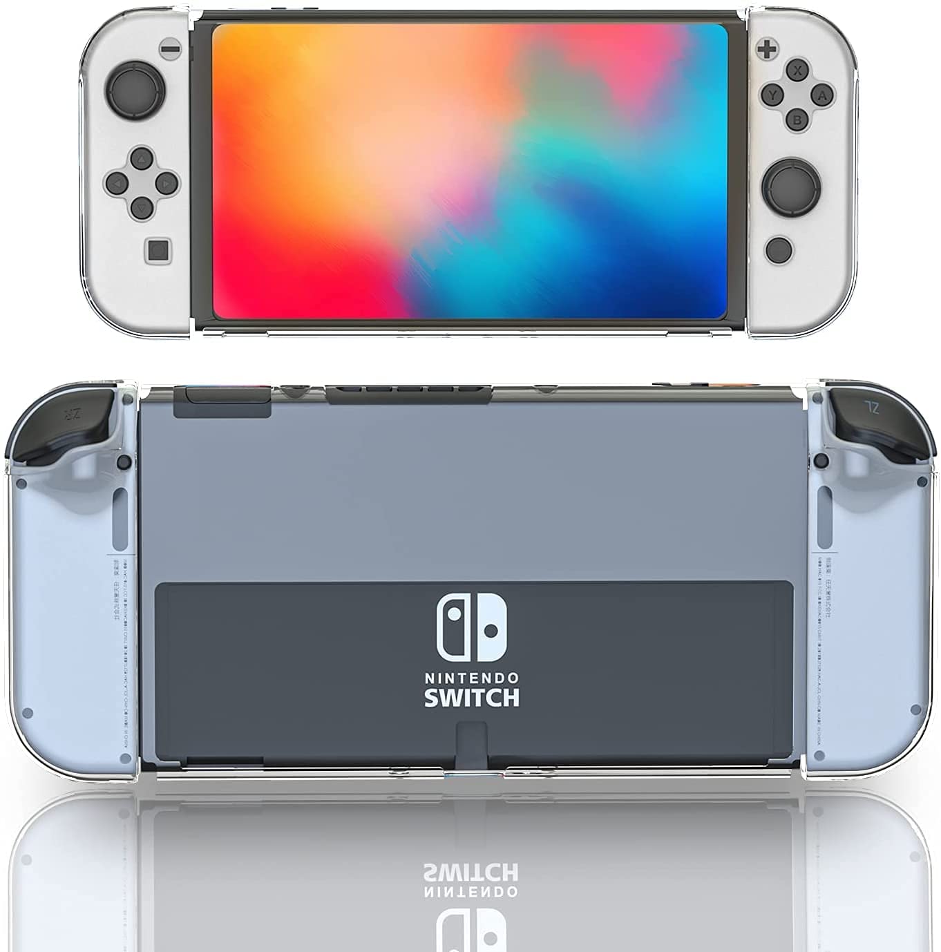 ECHZOVE Clear TPU Protective Case for Nintendo Switch OLED 2023 - Shockproof Cover for Joy-Cons & Console | Perfect for Gaming, Travel & Everyday Protection