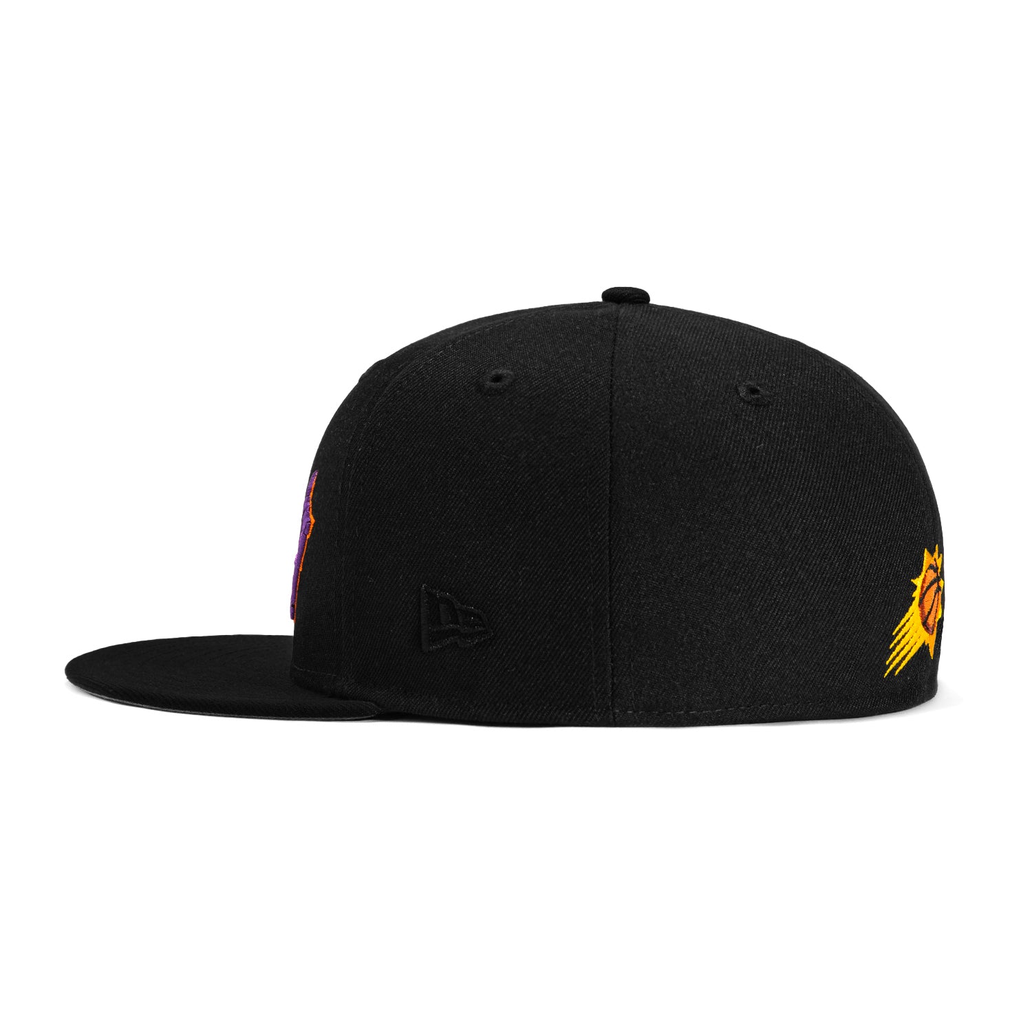 New Era 59Fifty Phoenix Suns NBA City Edition Snapback Hat with Logo Patch - The Valley Design in Black, Purple & Orange - Perfect for Basketball Games, Streetwear Fashion & Suns Fan Collections