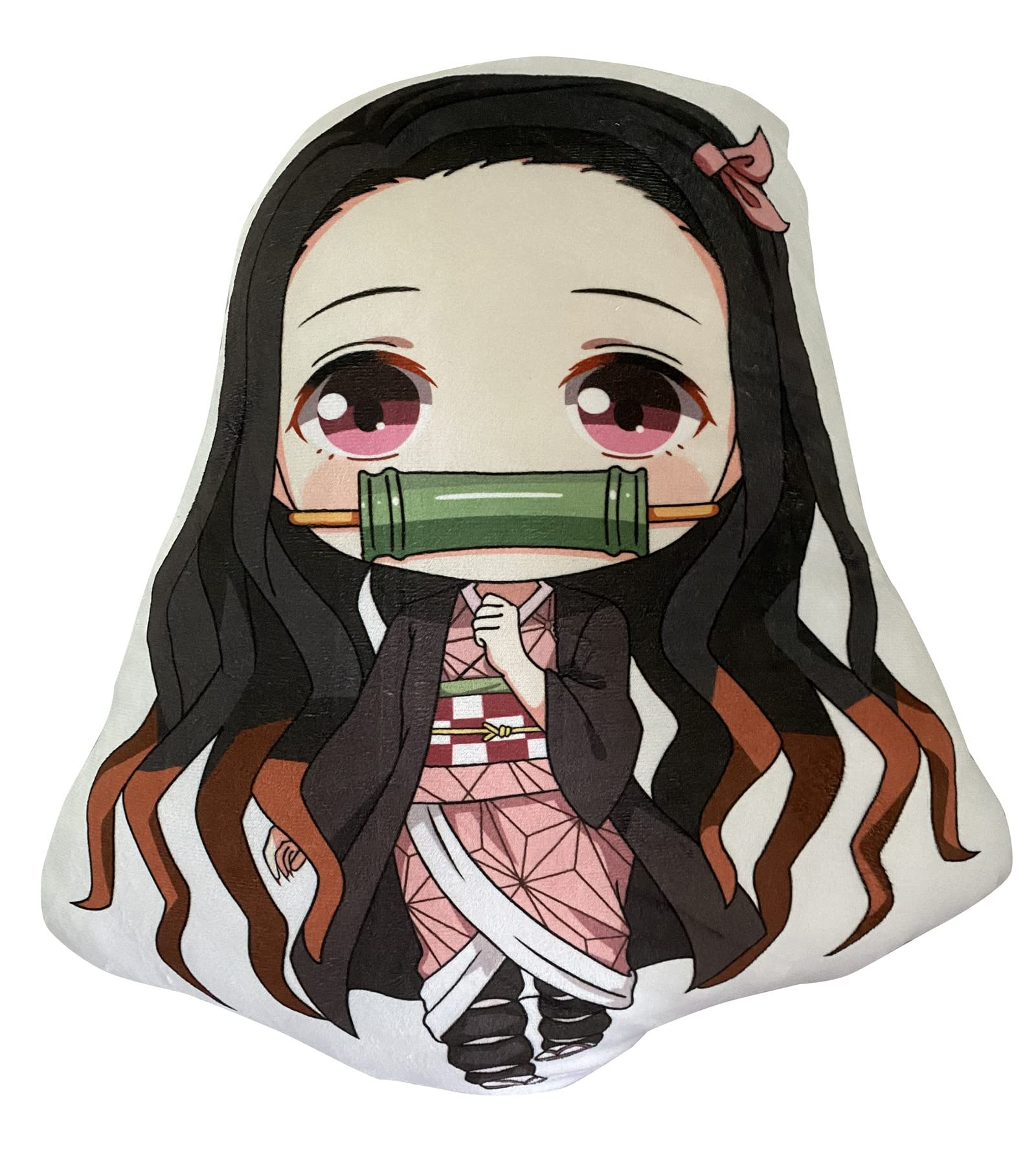 12.5 Inch Anime Nezuko Plush Throw Pillow - Demon Slayer Tanjiro Plushie, Soft Cartoon Cushion for Bedroom Decor, Anime Fans Gift, Home & Office Decoration (White-Nezuko) - Perfect for Cosplay, Anime Themed Parties & Kawaii Room Decor