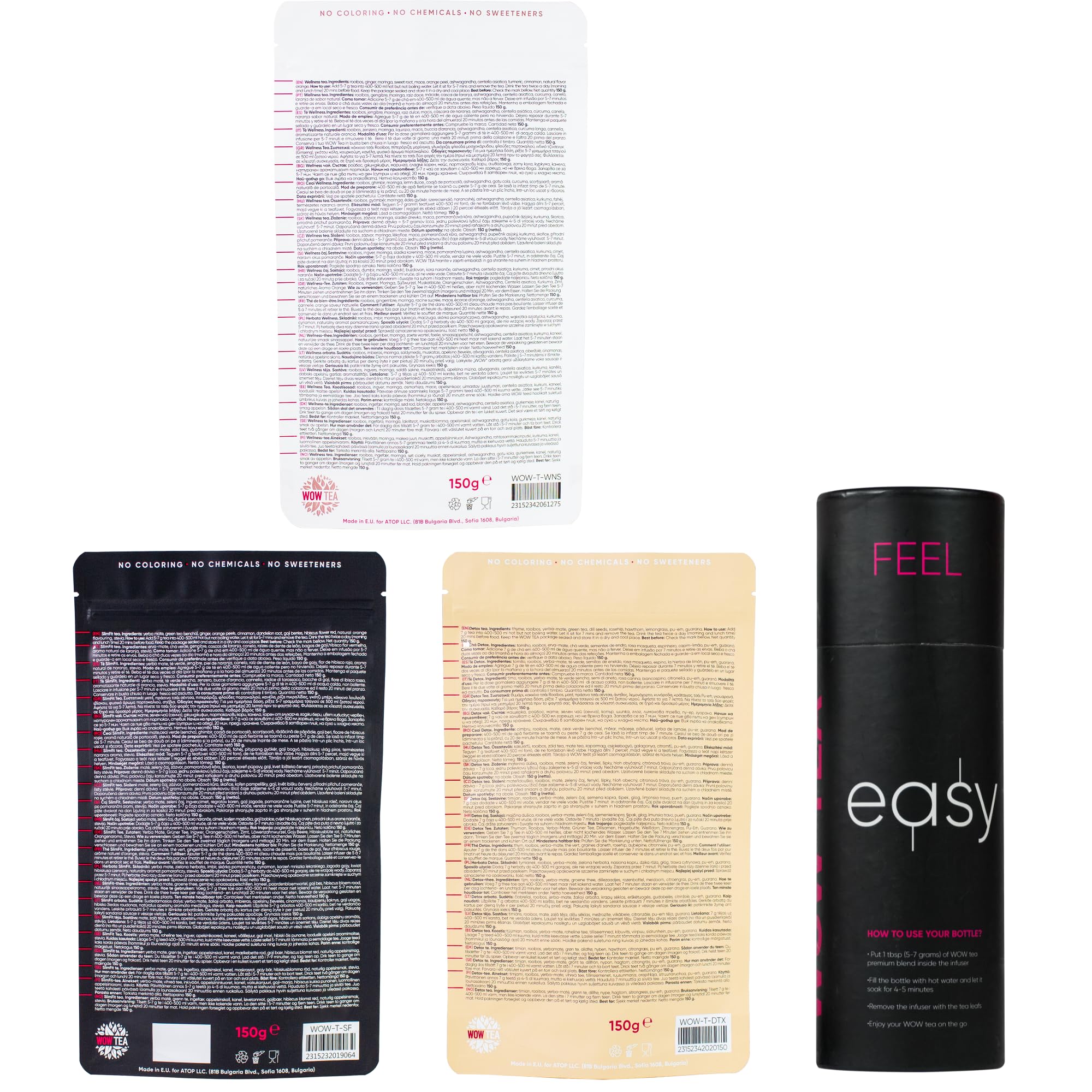 WOW TEA: Complete Tea Replacement Set - Premium Loose Leaf Tea Collection for Home & Office Brewing