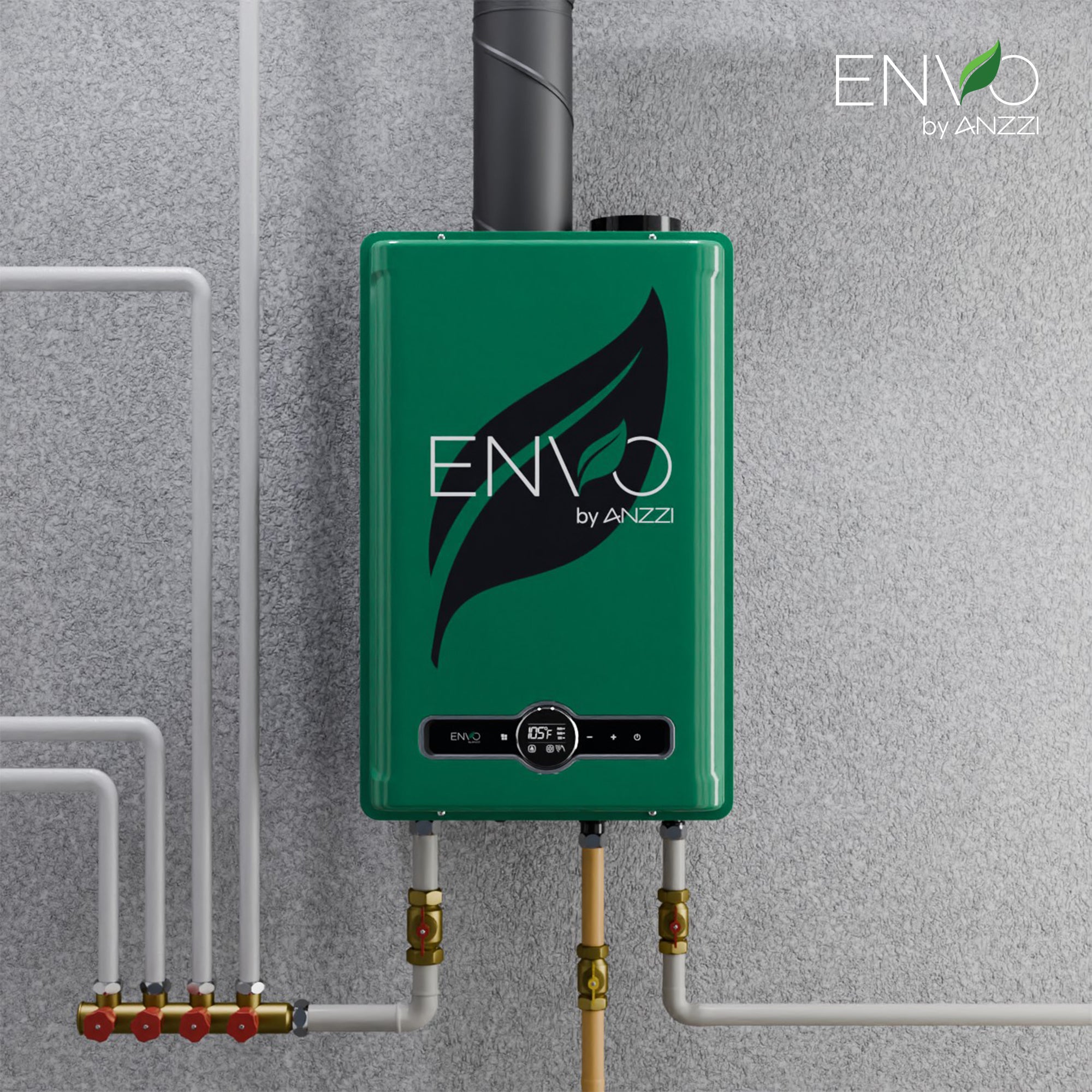 Anzzi Envo Indoor Tankless Water Heater - 8.2 GPM Natural Gas Water Heater, 199,000 BTU, 120V - Perfect for Homes, Apartments & Small Businesses - Instant Hot Water Solution for Showers, Sinks & Appliances