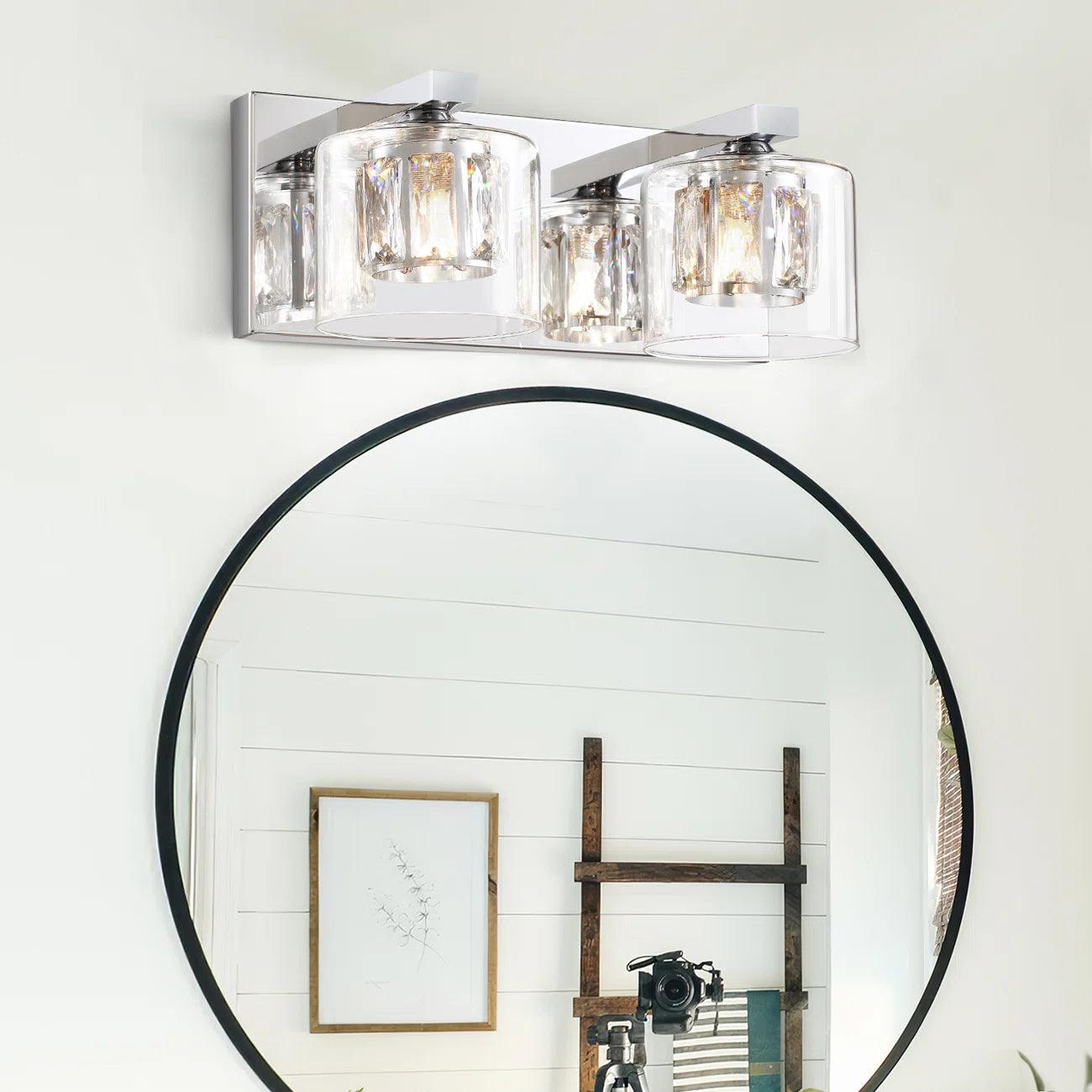Kolt Chrome Modern 2-Light Bathroom Vanity Light Fixture - Perfect for Bathroom Makeovers & Spa-Like Ambience