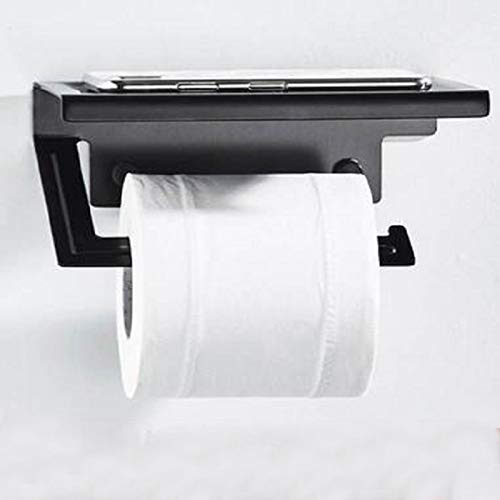 Nordic Style Durable Toilet Paper Holder - Black | Free Punch Design for Easy Installation | Perfect for Bathroom, Kitchen & Office Organization