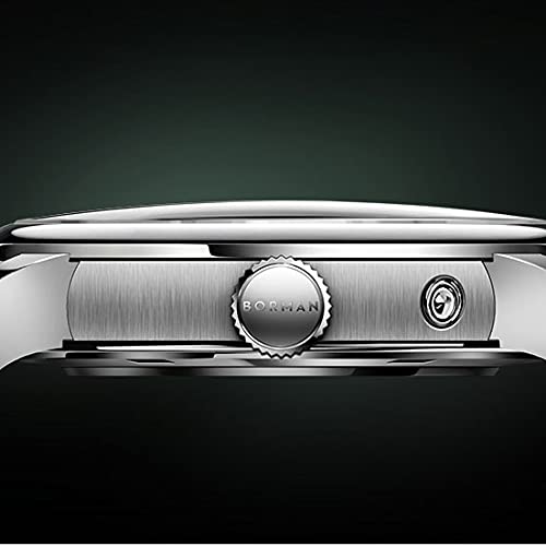 BORMAN Automatic Men's Luxury Watch - Mechanical Wristwatch with Sapphire Crystal, Month/Week/Date & 24-Hour Display - Perfect for Business, Formal Events & Everyday Wear