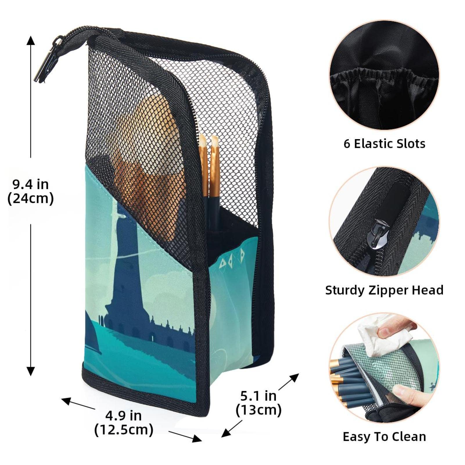 12-Piece Makeup Brush Organizer Bag with Travel Case - Portable Cosmetic Brush Holder for Storage & Travel - Perfect for Home, Salon & On-The-Go Use