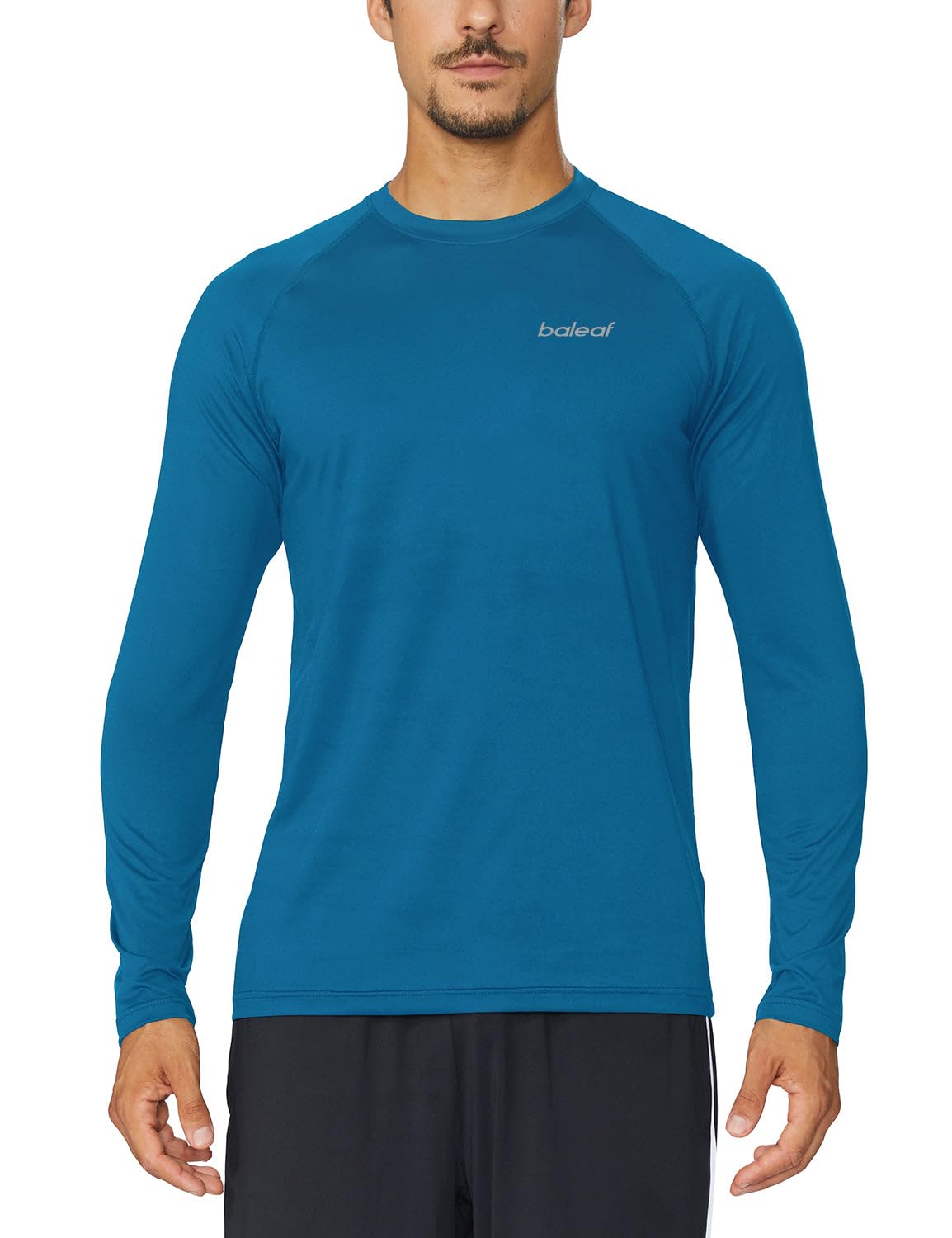 Baleaf Men's Long Sleeve Running Shirt - Quick Dry Athletic Workout T-Shirt, Lightweight Soft Fishing Tee Top for Jogging, Gym & Outdoor Activities
