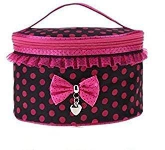 EBOFAB Multi-Functional Travel Makeup Case - Waterproof Cosmetic Organizer Pouch with Bow Design for Women | Perfect for Travel, Gym & Daily Vanity Storage (Multicolor)