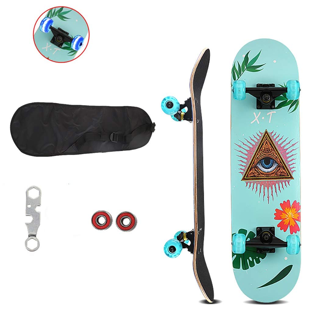 Best Beginner Skateboard for Kids & Adults - 31 Inch Maple Wood Cruiser with Double Kick Concave | Perfect for Commuting, Tricks & Street Skating