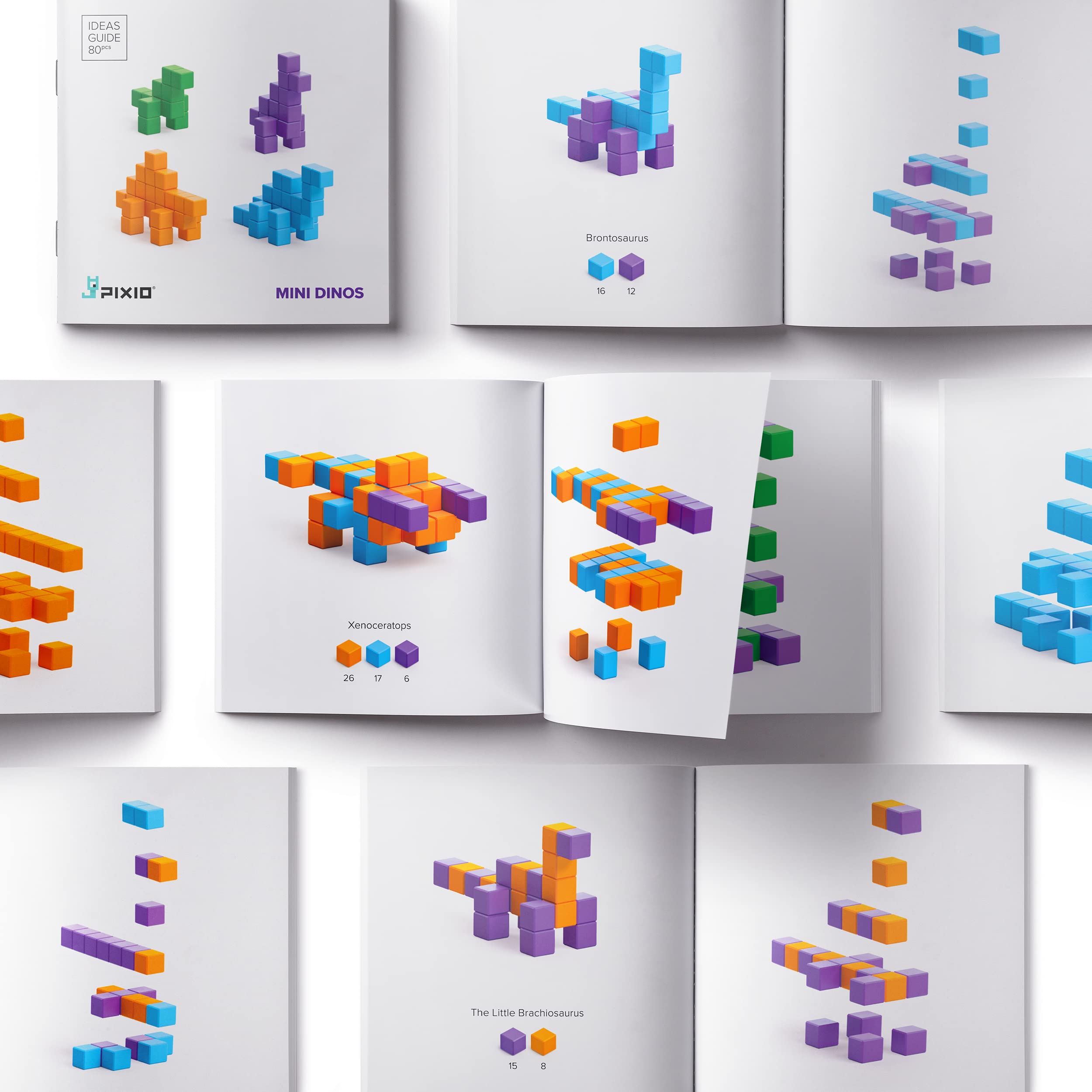 PIXIO Mini Dinos - 88pcs Magnetic Pixel Art Building Blocks for Kids, STEM Learning Toys with Dinosaur Figures, Creative Arts & Crafts Educational Toys for Boys & Girls - Perfect for Classroom, Birthday Gifts & Indoor Playtime