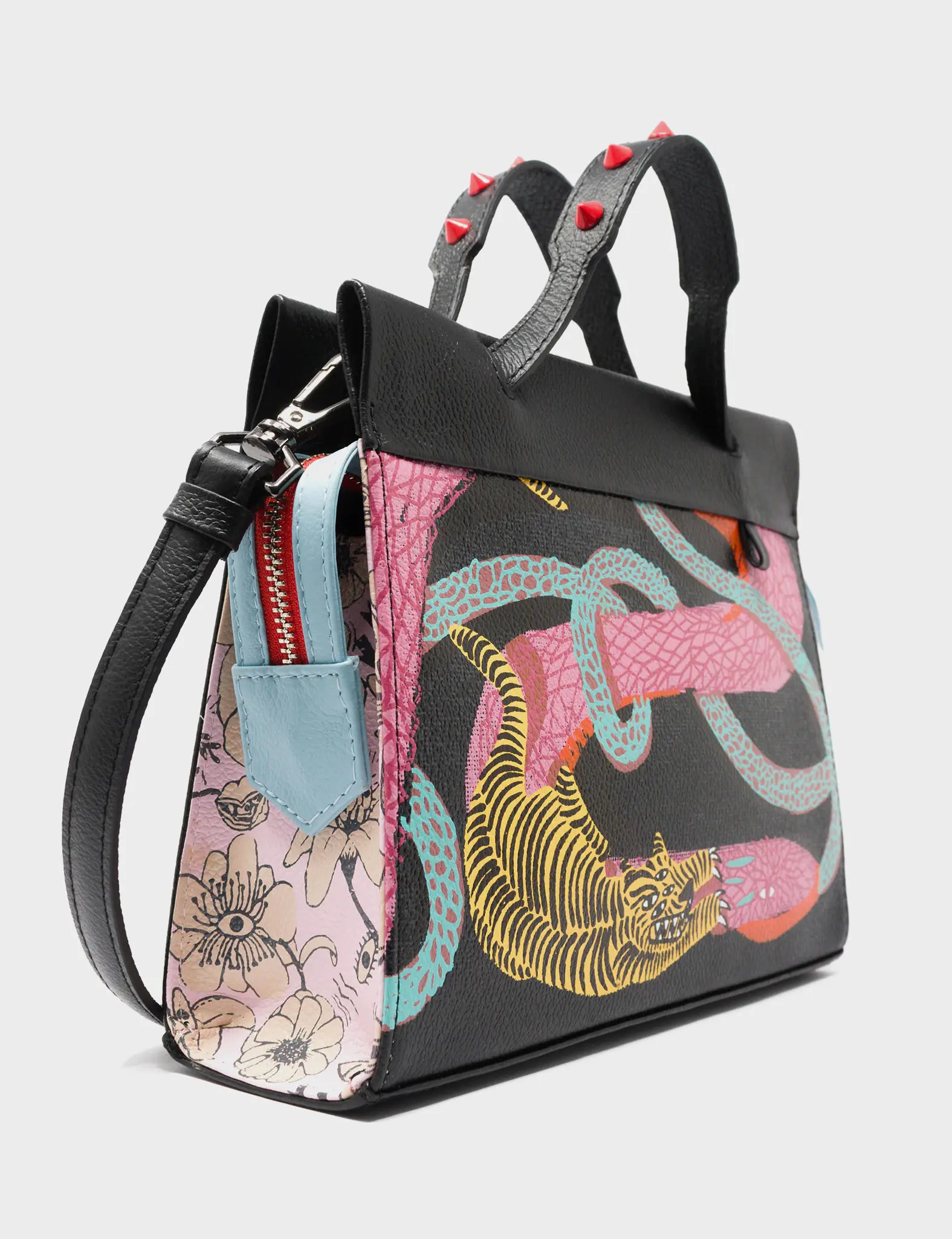 Vali Small Crossbody Bag - Genuine Black Leather with Tangle Tales Design - Perfect for Everyday Use, Travel & Casual Outings