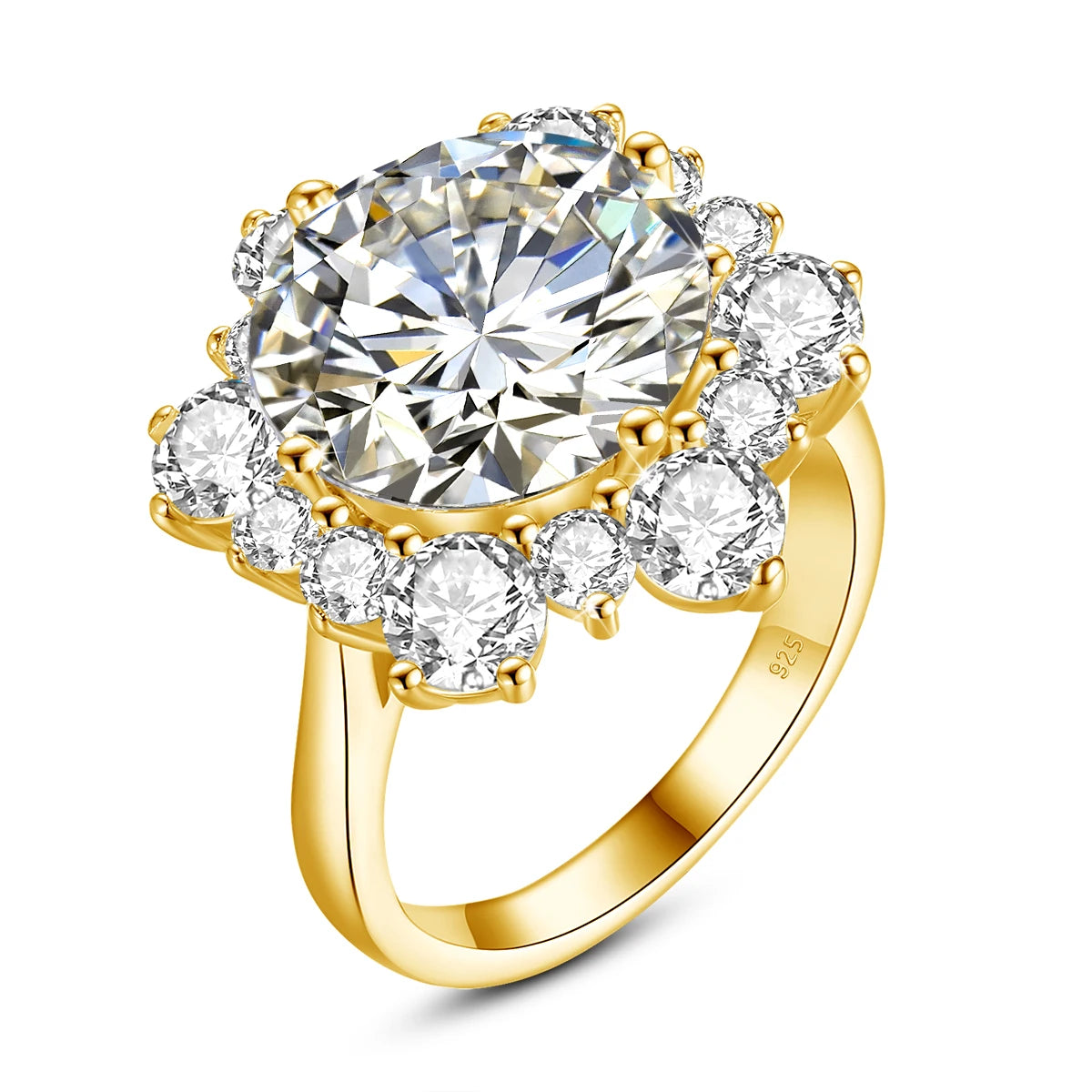 8ct Round Flower Cut 13mm Moissanite Engagement Ring with Certification - Luxury Wedding Band for Women, Perfect for Proposals, Anniversaries & Bridal Jewelry