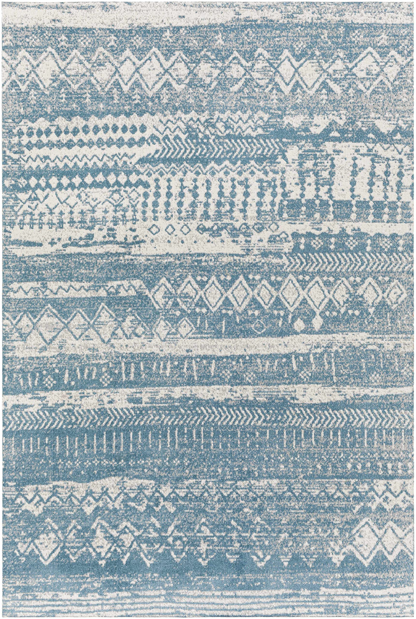 Premium Hauteloom Fatsa Washable Area Rug - Soft Blue & Gray Modern Design - 9'3