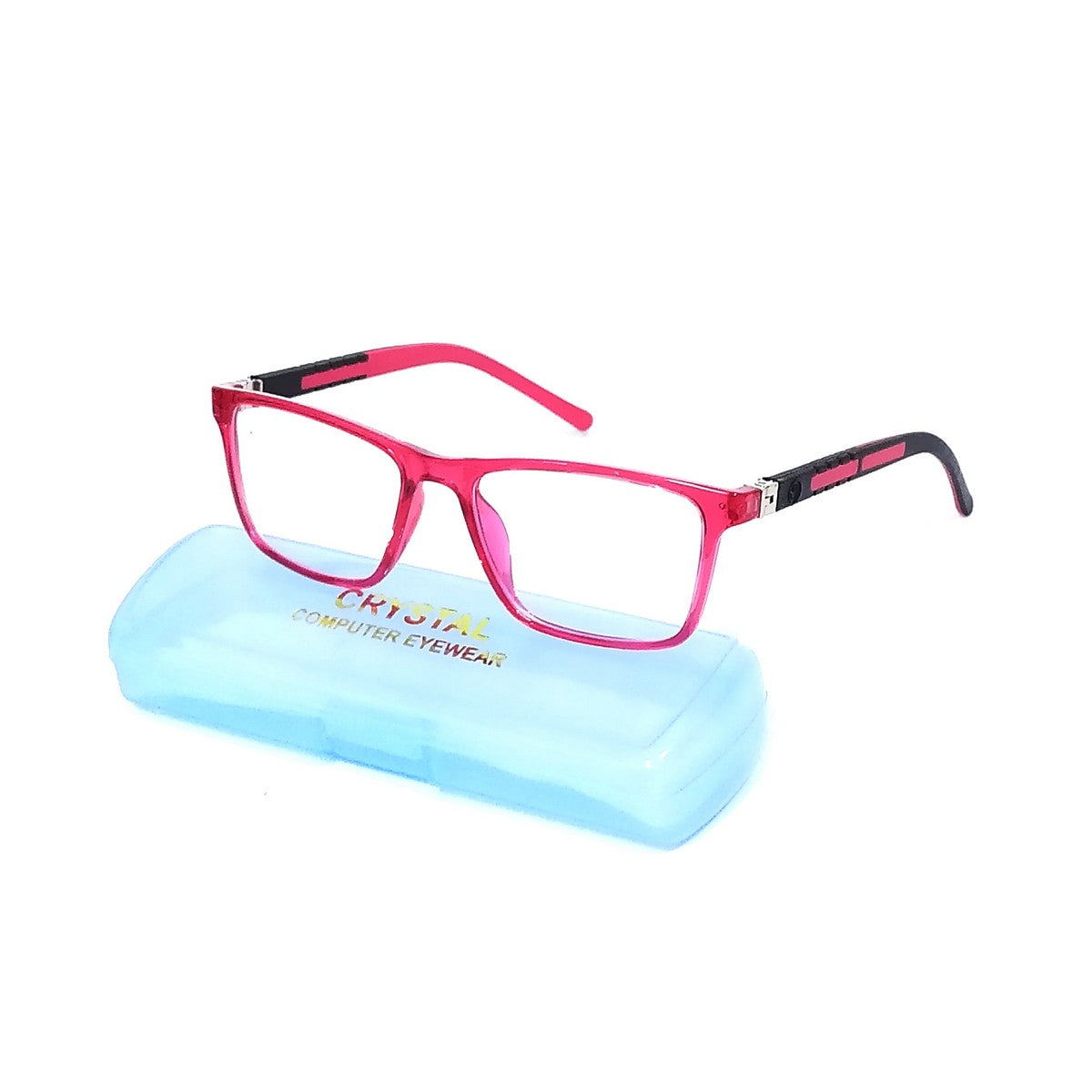 Square Transparent Red Blue Light Blocking Glasses for Kids 7-12 Years Old - Anti Eye Strain for Online Classes & Gaming